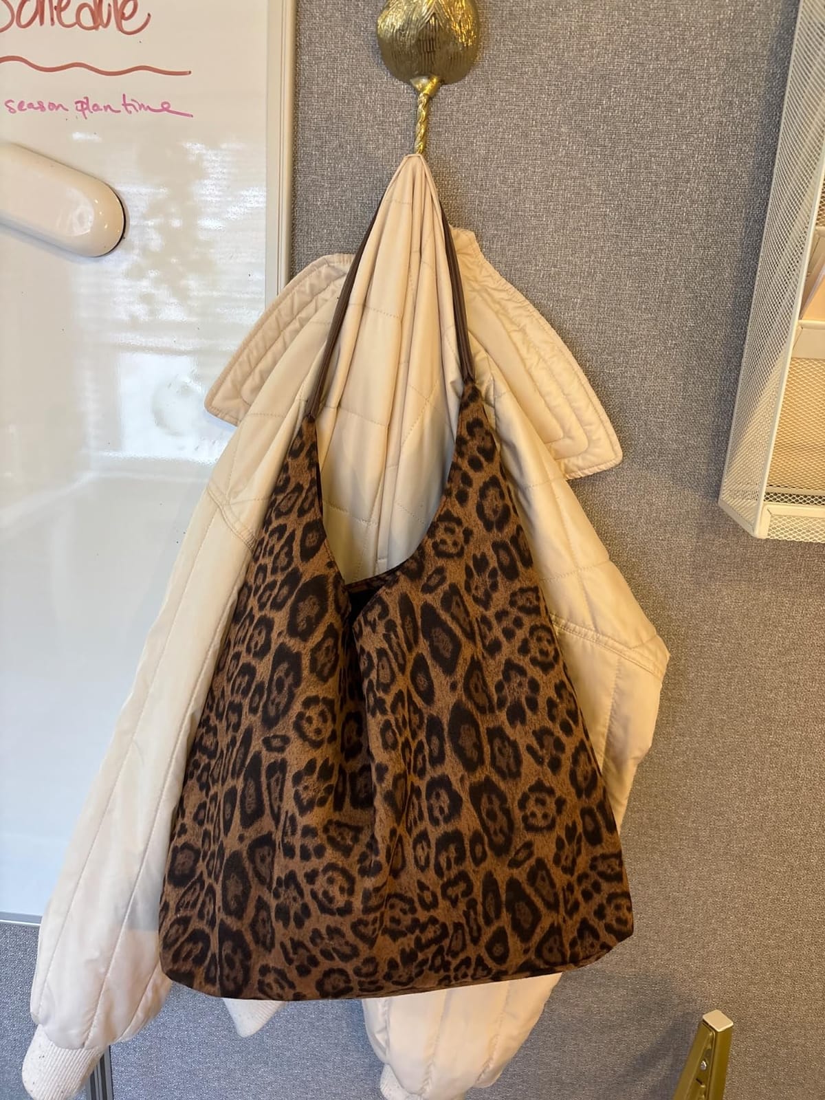 Leopard Tote Bag for Women Cheetah Purse Brown Vintage Hobo Bag Large Capacity Work Tote Bag customer photo 1