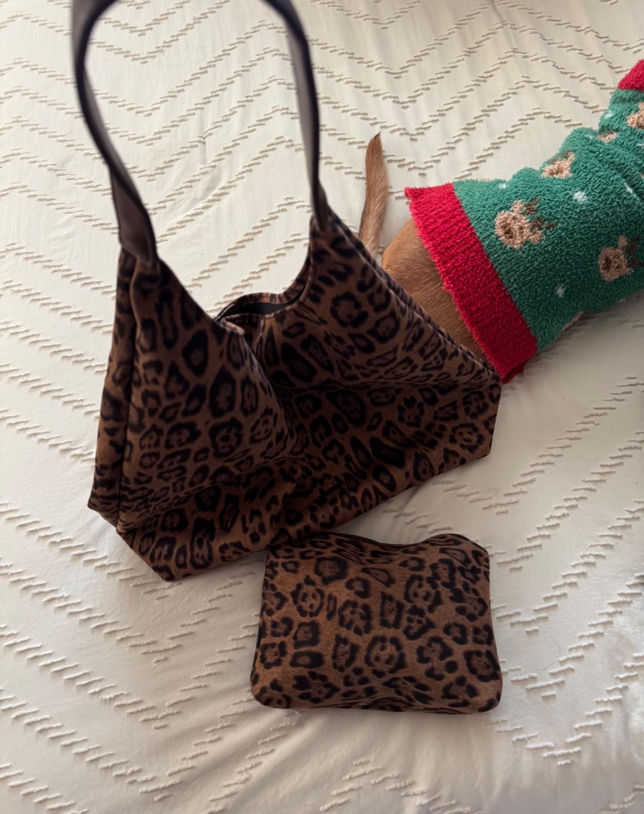 Leopard Tote Bag for Women Cheetah Purse Brown Vintage Hobo Bag Large Capacity Work Tote Bag customer photo 2