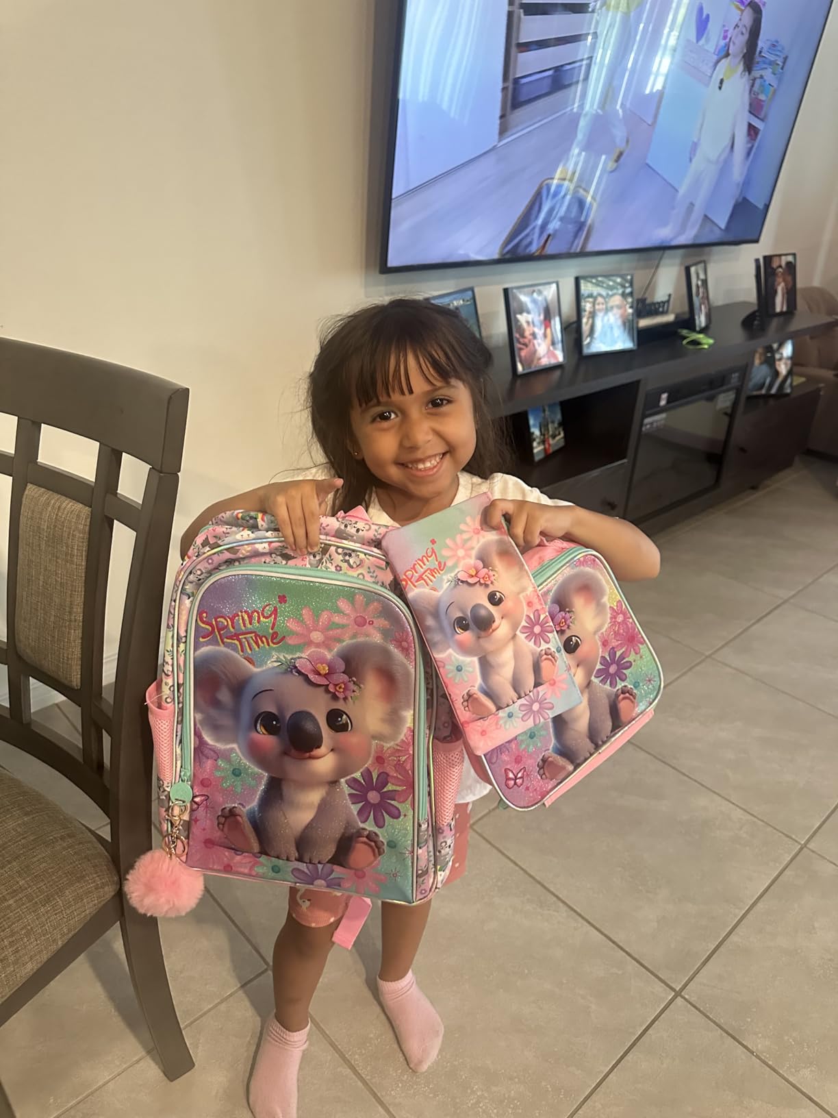 UFNDC 3PCS Girls Backpack, 16'' Kids Bookbag with Lunch Box, Water Resistant School Bag for Elementary Preschool Toddler customer photo 2