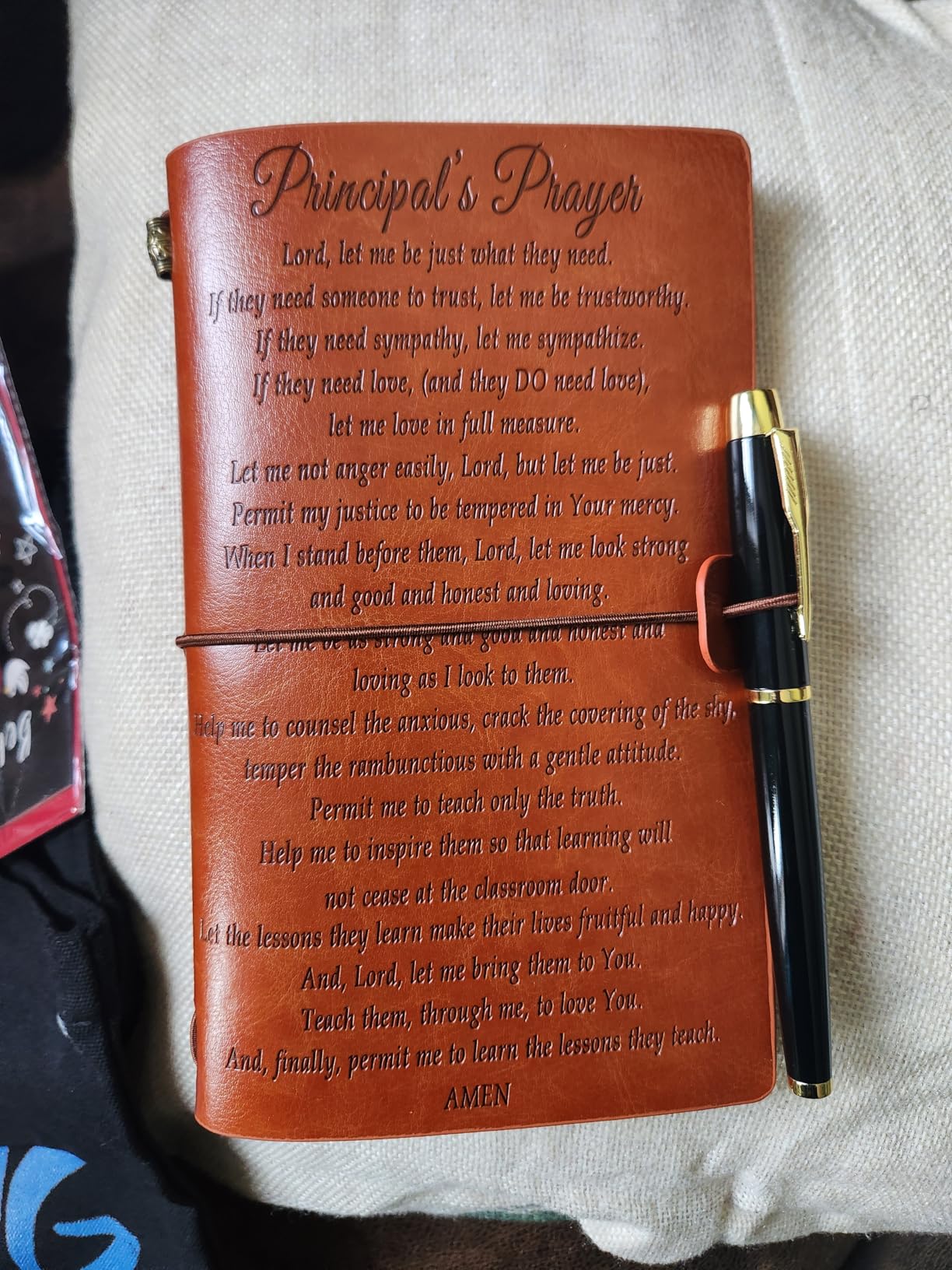 Principal Gifts, Leather Journal Notebook Principal Gifts for Women Men, Principal's Prayer Principal Appreciation Gifts, Principal Birthday Thanksgiving Christmas Gift customer photo 1