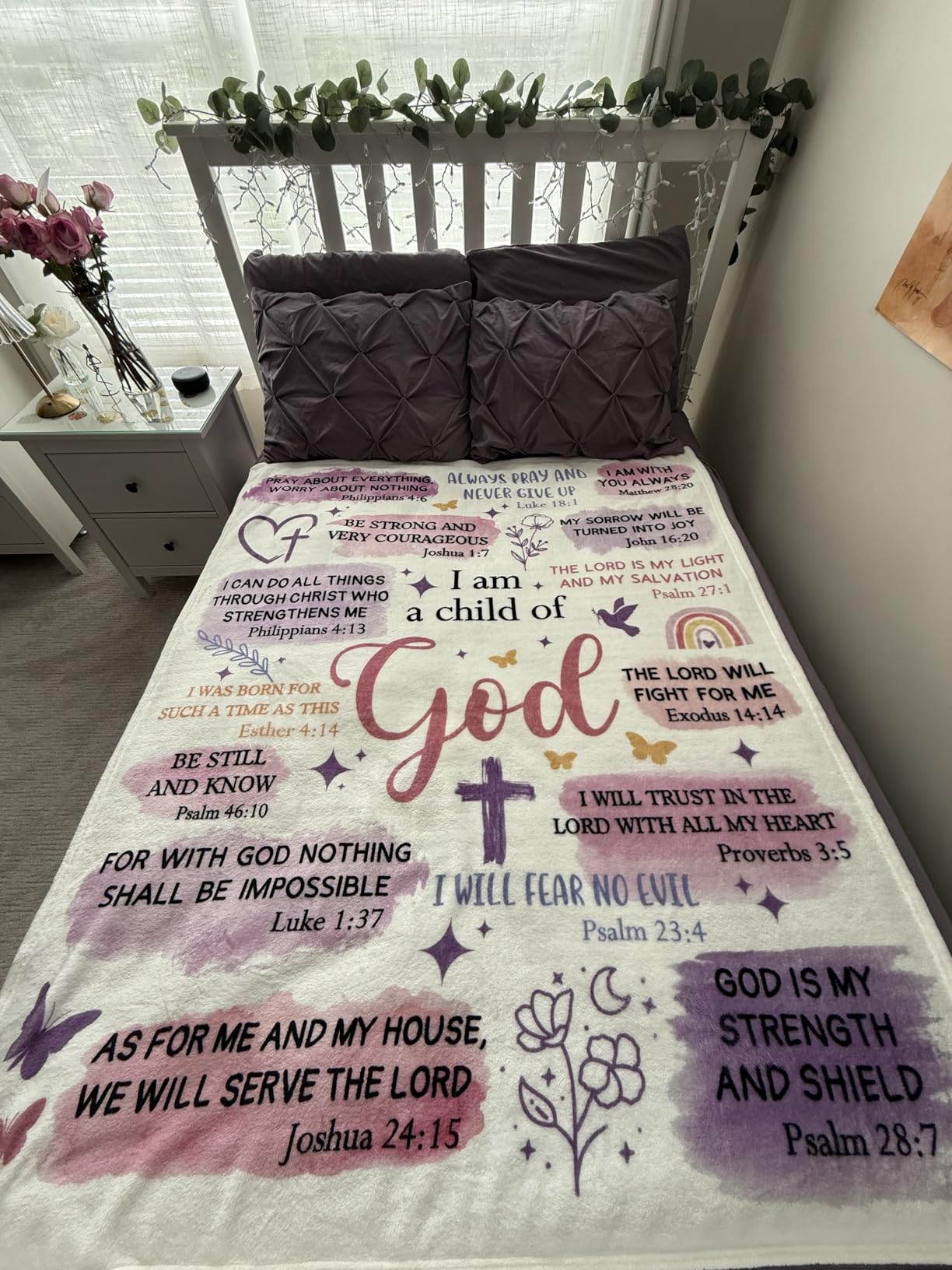 Baptism Gifts for Girl, Christian Blanket, I Am a Child of God Blanket, First Communion Gifts for Girls (50 x 60) customer photo 1