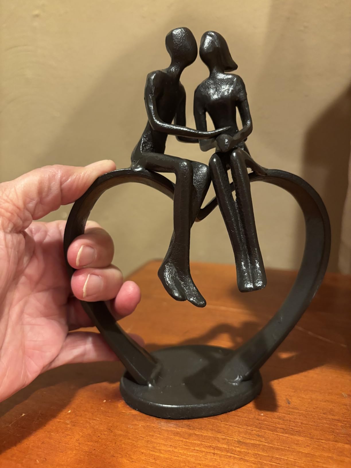Kresecioo Anniversary Wedding Gifts for Couple/Her - Romantic Couple Statue in Love, Antique Bronze Metal Figurine Sweet Loving Together Iron Sculpture Decor, for Wife Husband Birthday Gifts customer photo 1