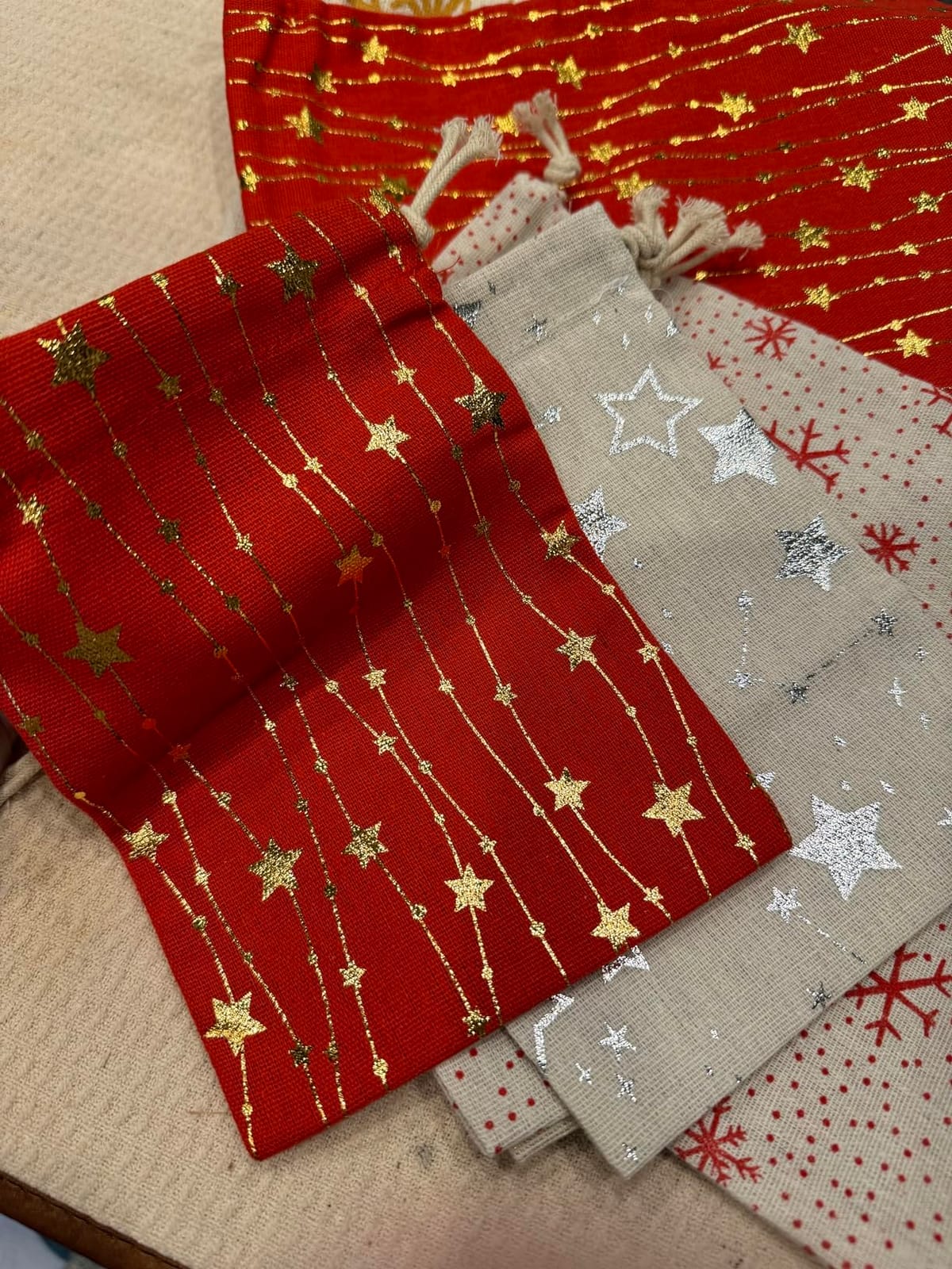 12 PCS Reusable Gift Bags with Drawstring + 15 Gift Tags | Fabric Gift Bags in 3 Sizes | Gift Wrapping Alternative, Storage Bags, Travel & Party Favor Bags. 15th Ed. customer photo 2