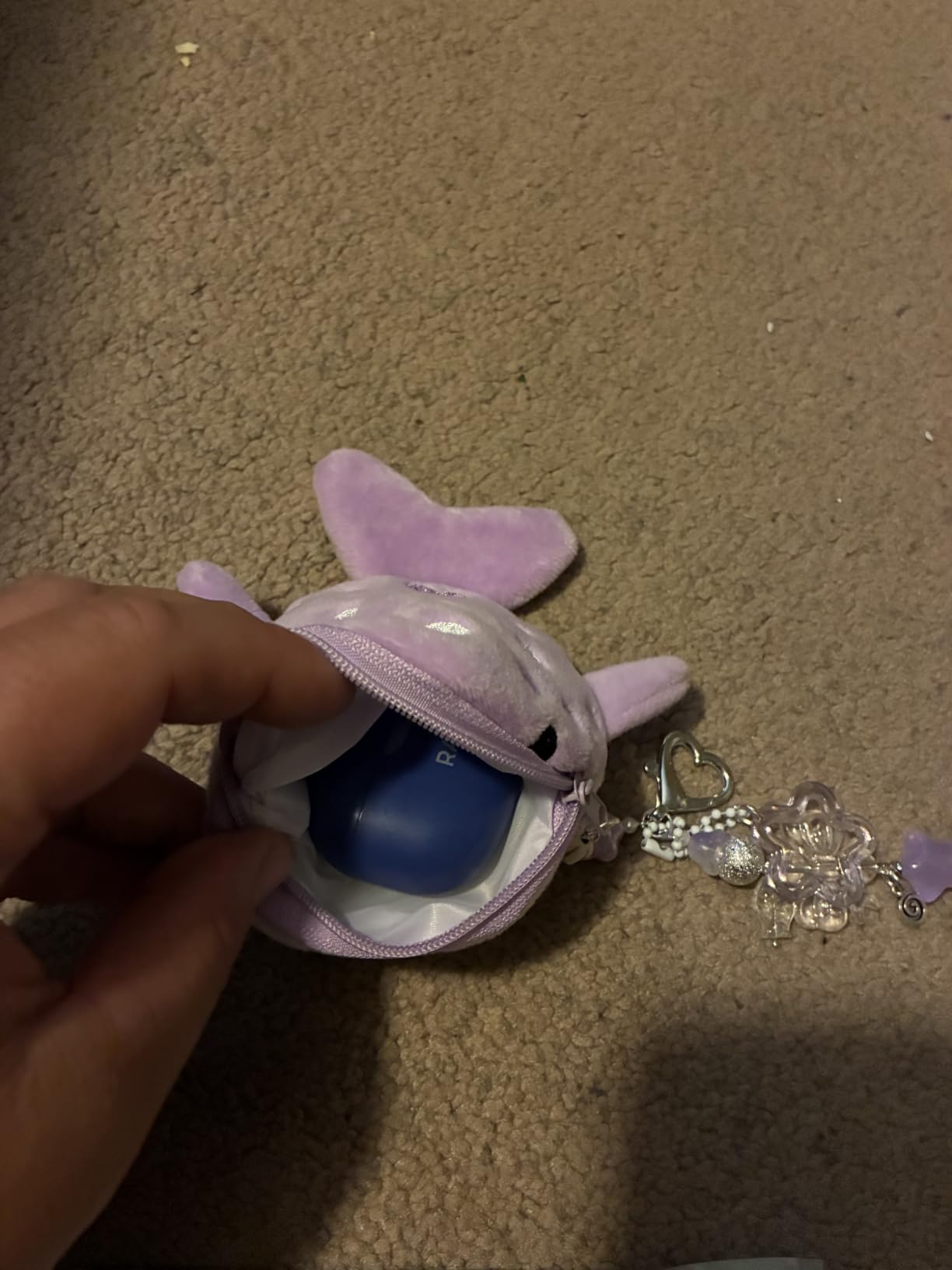 Whale Shark Coin Purse Keychain,Cute Blue Plush Change Pouches Bag Charm | Kawaii Handmade Wallet with Zipper,Heart Star Butterfly Key Chain for Women Backpack customer photo 1