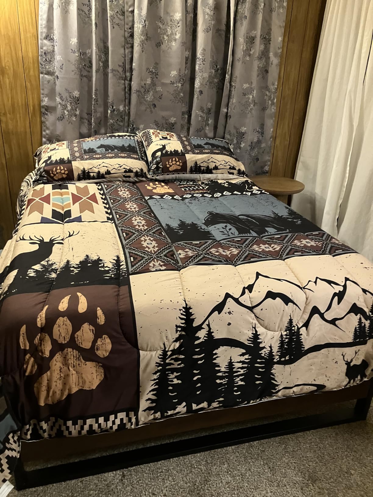 Queen Comforter Set, 3 Pieces Highland Cow Bedding, All Season | Brown Farm Vintage Animal Print Soft Comforter with 2 Pillowcases for Kids and Adults Room Bedroom Bed Decor customer photo 2