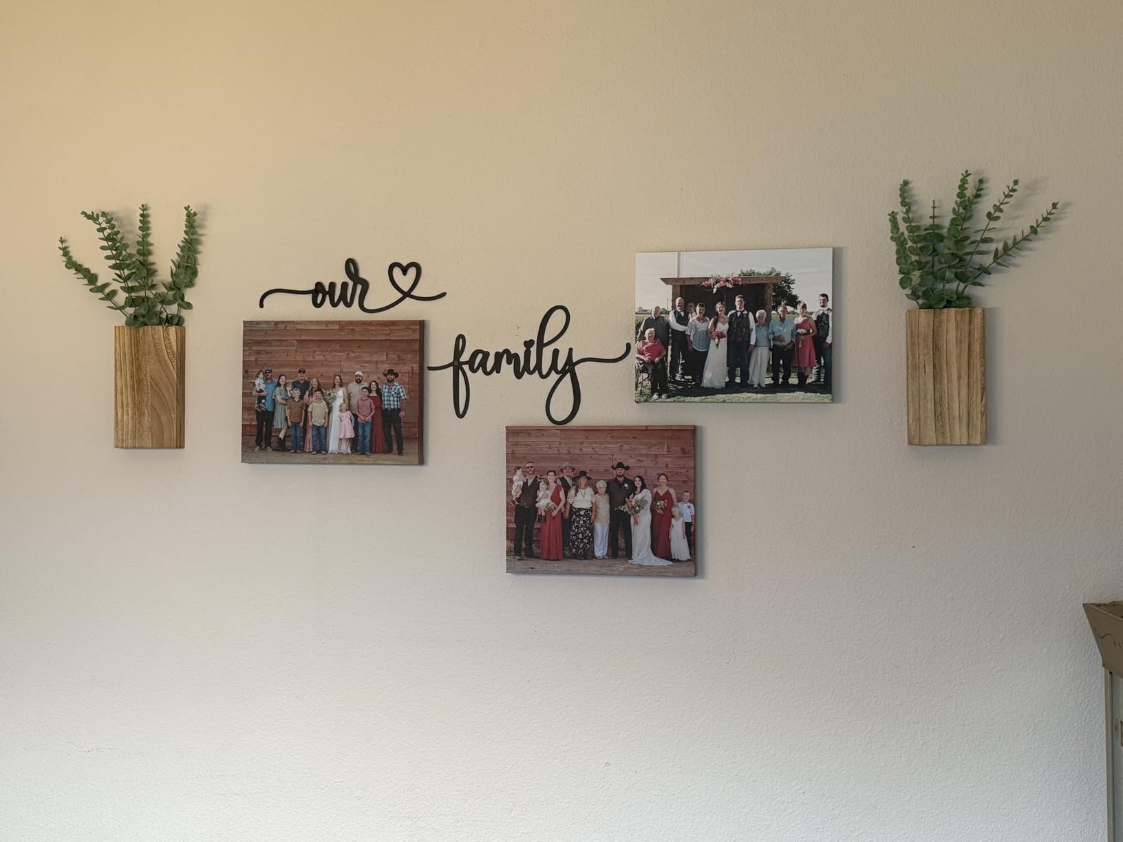 Rajukit Our Family Metal Wall Decor Sign for Home | Rustic wall hanging decoration with family sign design. Suitable for bedroom, living room. customer photo 1