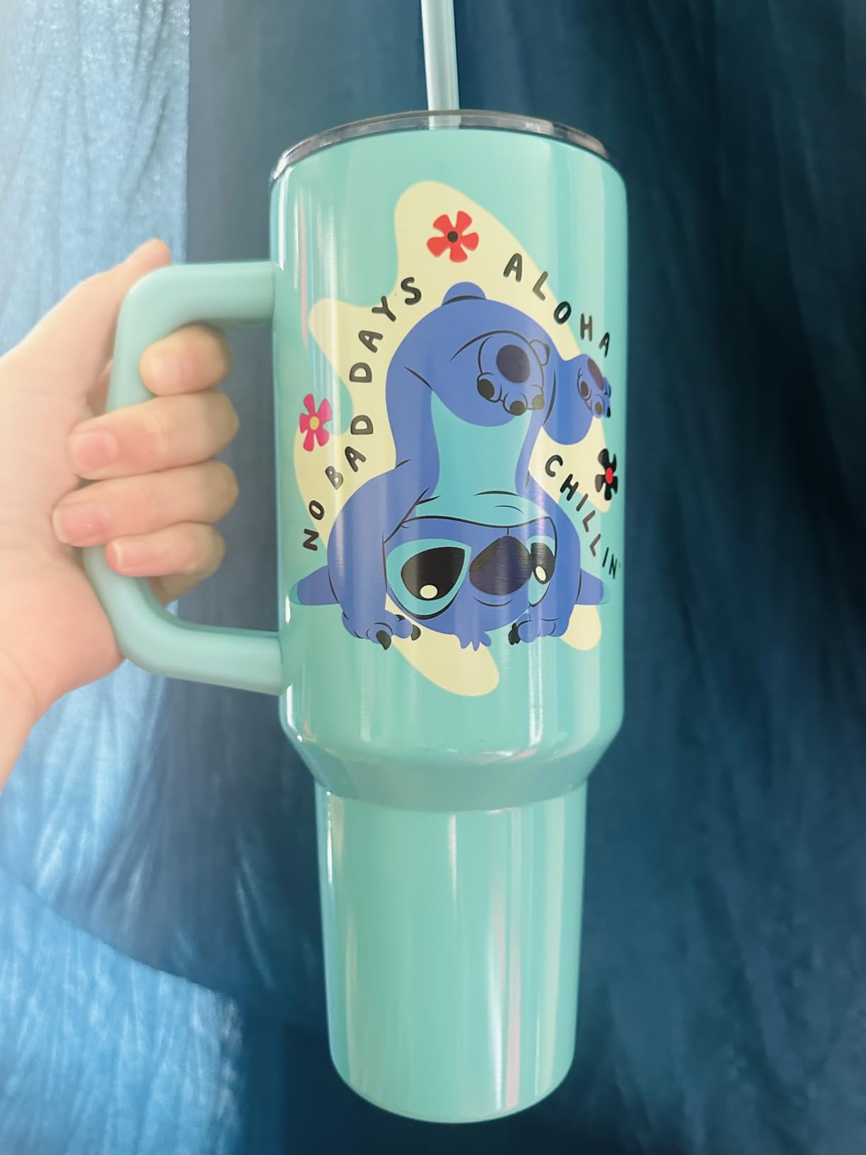 Silver Buffalo Spongebob Squarepants, Stainless Steel Tumbler, 40oz | Double Walled, Includes Handle, Fits in Standard Cup Holder, Straw, 1.18 Liters customer photo 2