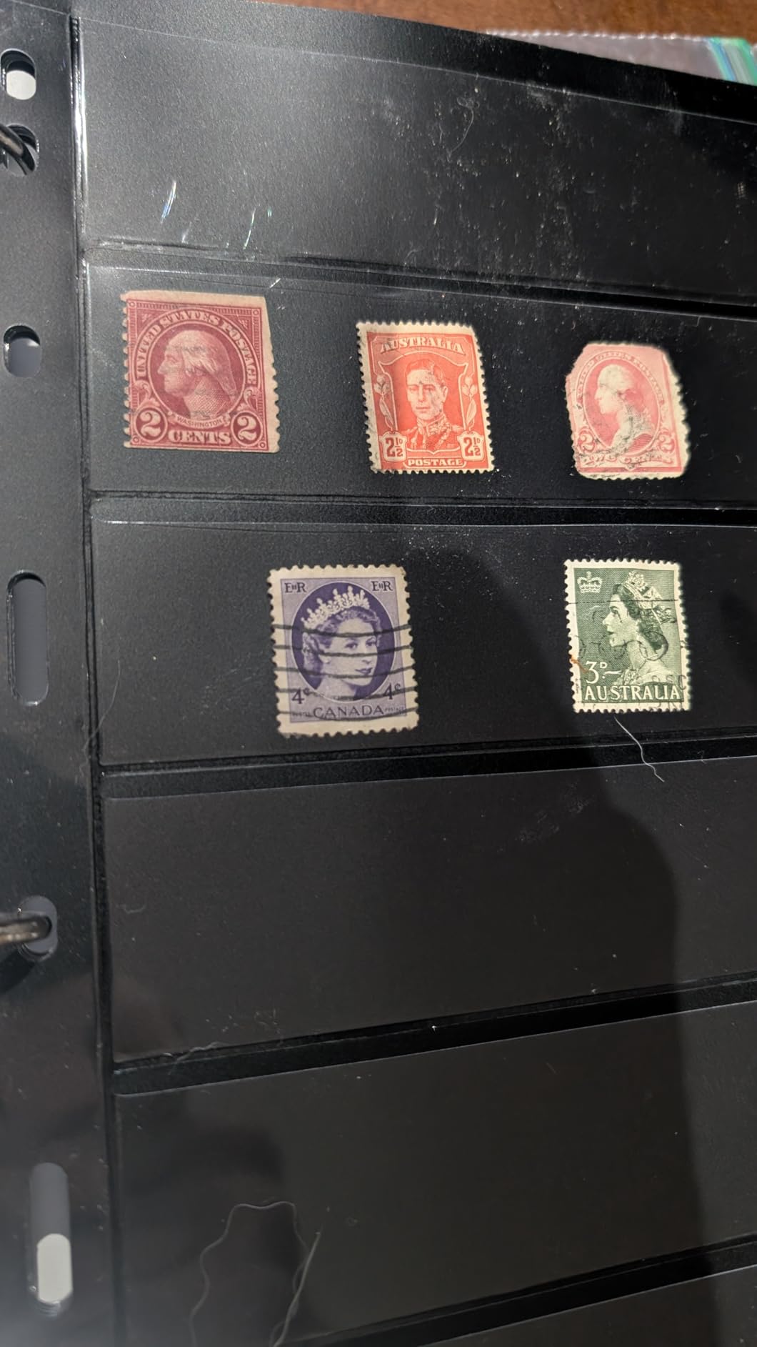 10 Sheets 20 Pages Postage Stamp Album Pages, 7 Pockets 7.7X 1.35in Stamp Collection Inserts, 9 Hole Standard Stamp Collecting Album Sleeves for Stamp Collection Binder IS010710 customer photo 1