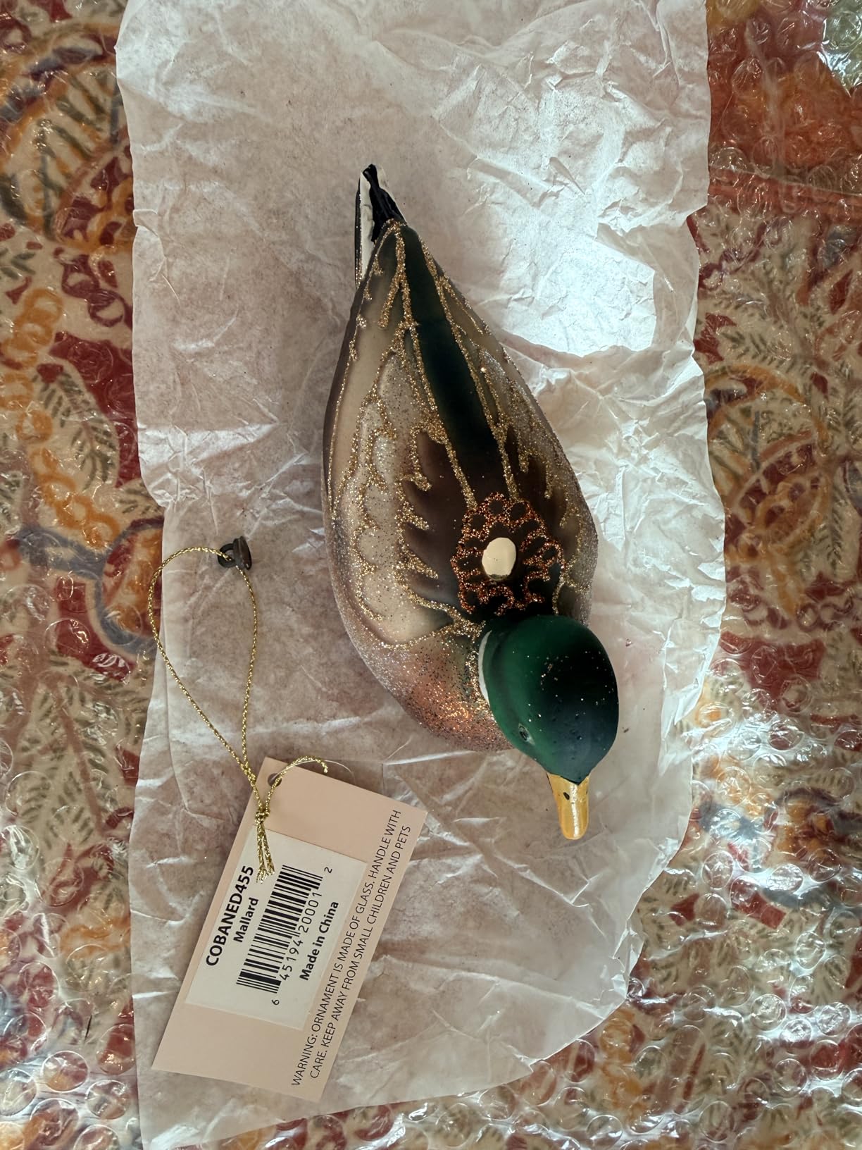 Cobane Studio House Finch Ornament - Blown Glass Bird Decor for Christmas | Rosy Red-Capped Glass Finch Ornament - Hand-Painted Christmas Decoration for Bird Lovers customer photo 1