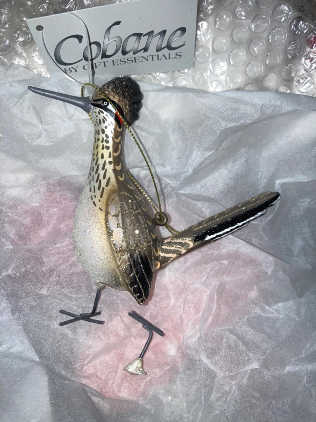 Cobane Studio House Finch Ornament - Blown Glass Bird Decor for Christmas | Rosy Red-Capped Glass Finch Ornament - Hand-Painted Christmas Decoration for Bird Lovers customer photo 2