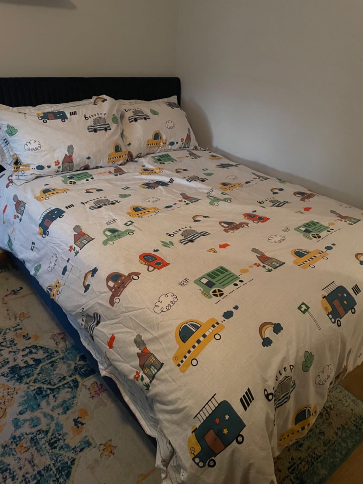 DJY Cartoon Queen Duvet Cover, 100% Cotton Animals Kid Bedding customer photo 1