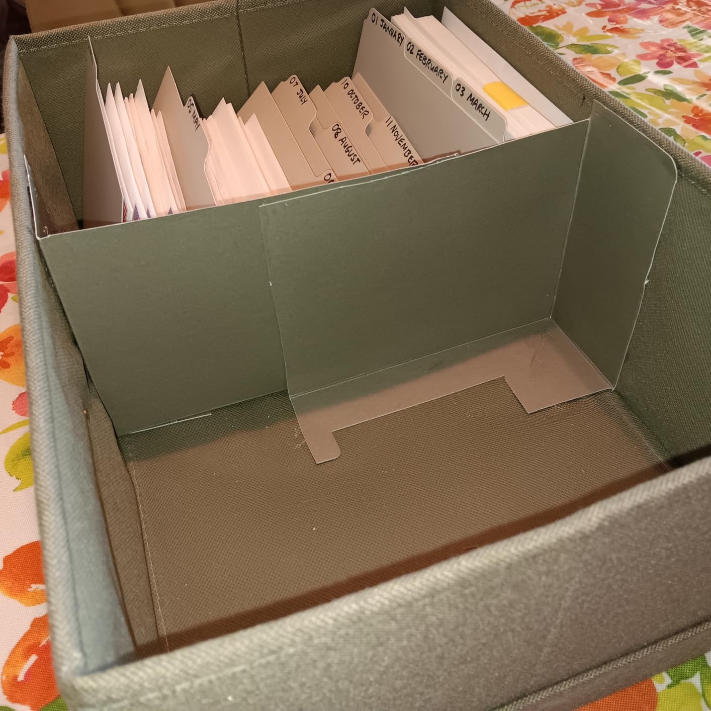 Decorative Photo Storage Box - Sturdy Linen Organizer Holds 1700 Photos | Organizer with Dividers Stores Up to 1700 4x6 Pictures - Portable Scrapbook Storage Containers with Lid customer photo 2