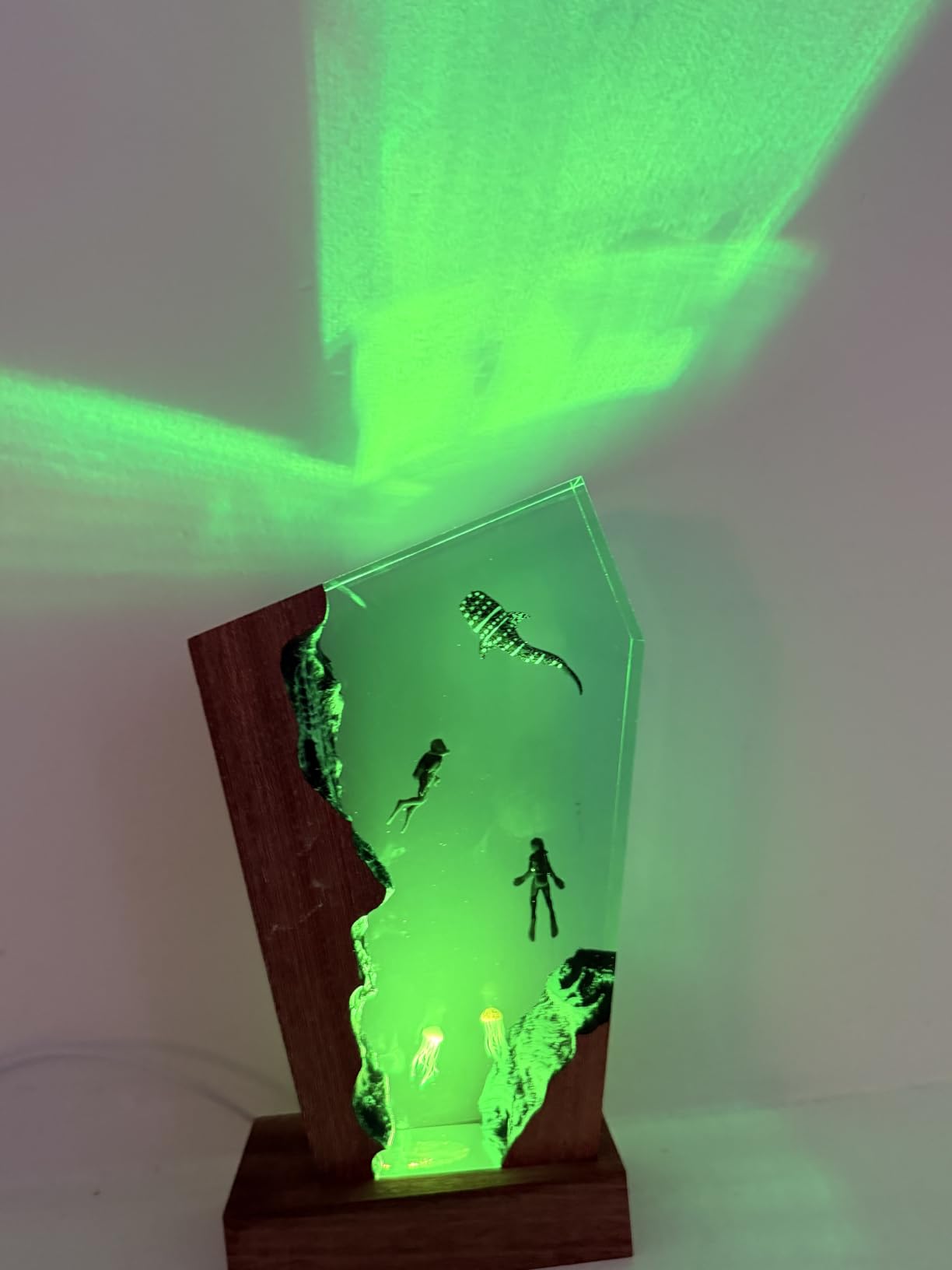 Orca Ocean Resin Lamp, Handmade Table Resin Night Light with USB Port | Art Ornaments for Home Office Decor, Scuba Diver Gifts for Holiday, Unique Birthday Orca Gifts for Mom Grandma Brother Sister customer photo 1