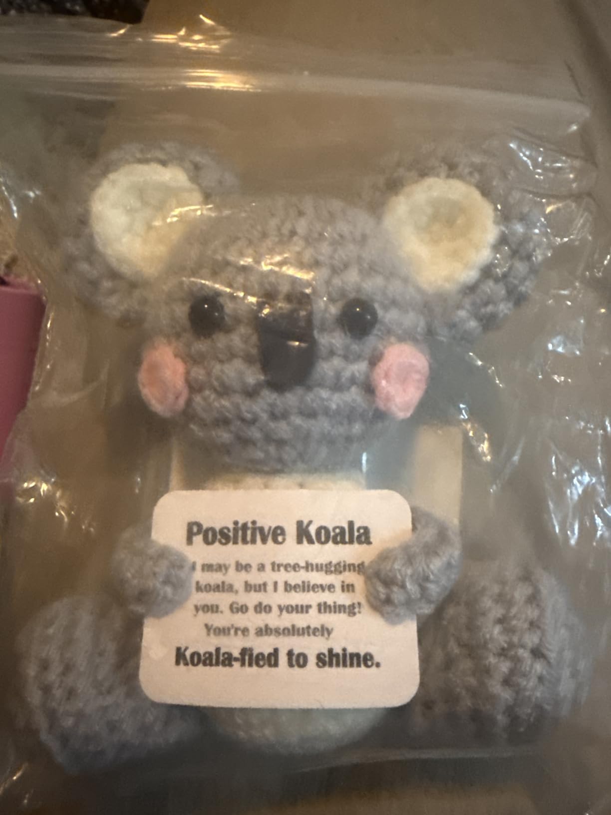 Koala Gifts, Crochet Positive Emotional Support Koala - Handmade Emotional Cheer Support Funny Gifts for Friend Coworker Birthday Christmas Stocking Stuffer White Elephant Under 10 Dollars customer photo 1