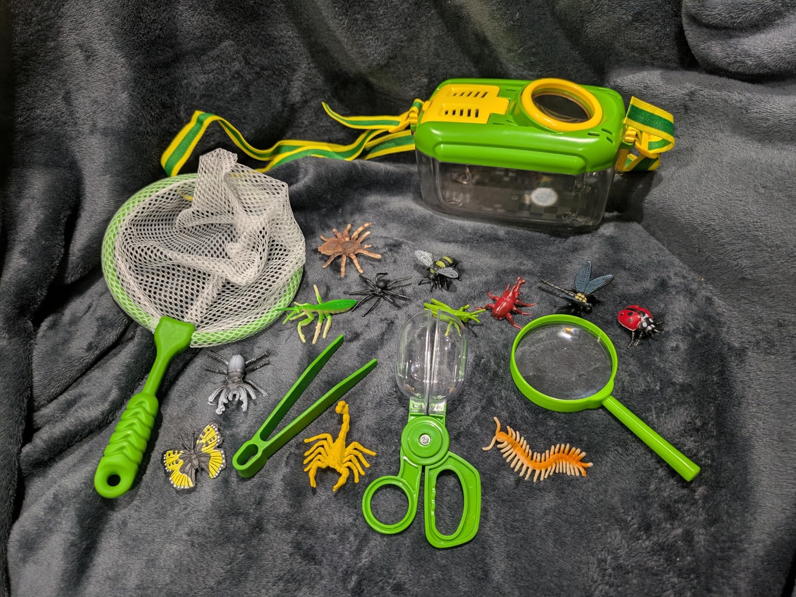 Bug Catcher for Kids, 17 PCS Bug Catching Kit with Bug Collector Toy Bugs | Butterfly Net Magnifying Glass Insect Catcher Tweezers, Outdoor Explorer Kit for Kids Age 3-8 customer photo 1