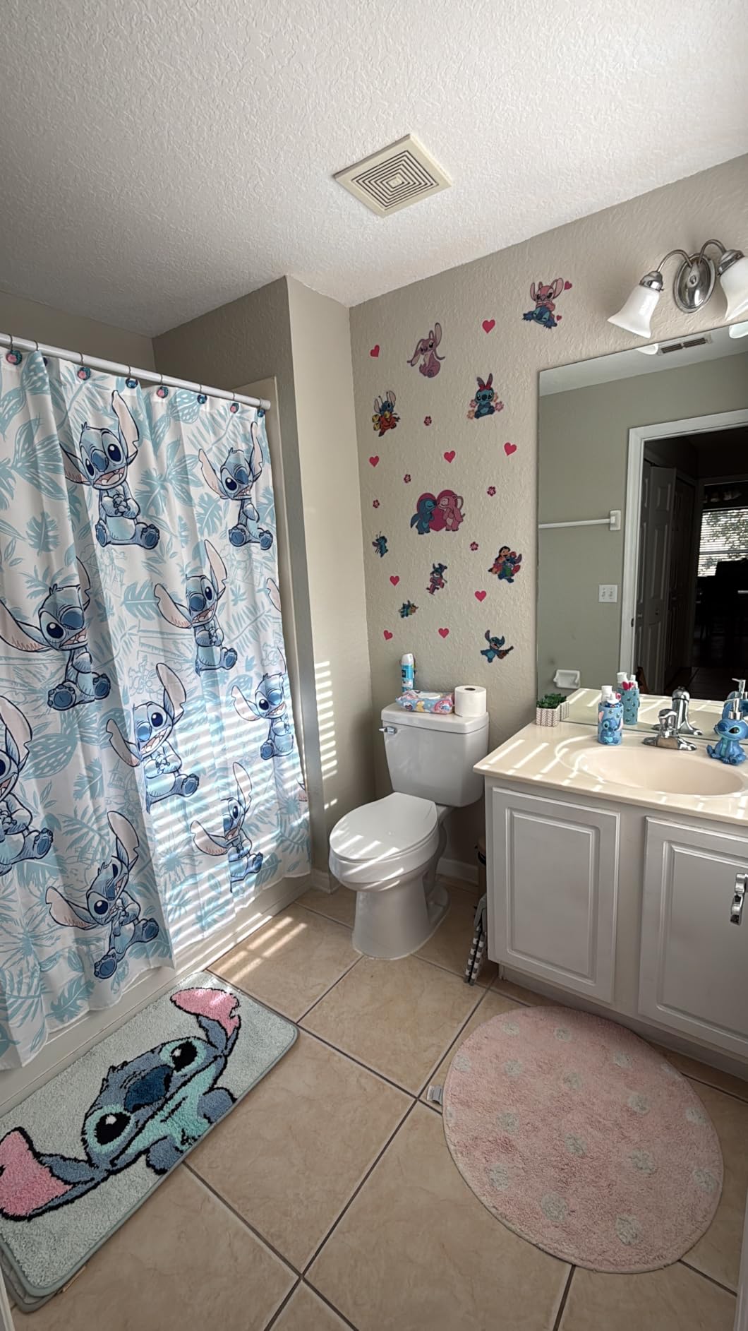 Jay Franco Shower Curtains Sanrio Hello Kitty Shower Curtain - Pink Ombre Stars Kawaii Bathroom Décor - 70 x 72 Inch Washable Fabric Curtain customer photo 1