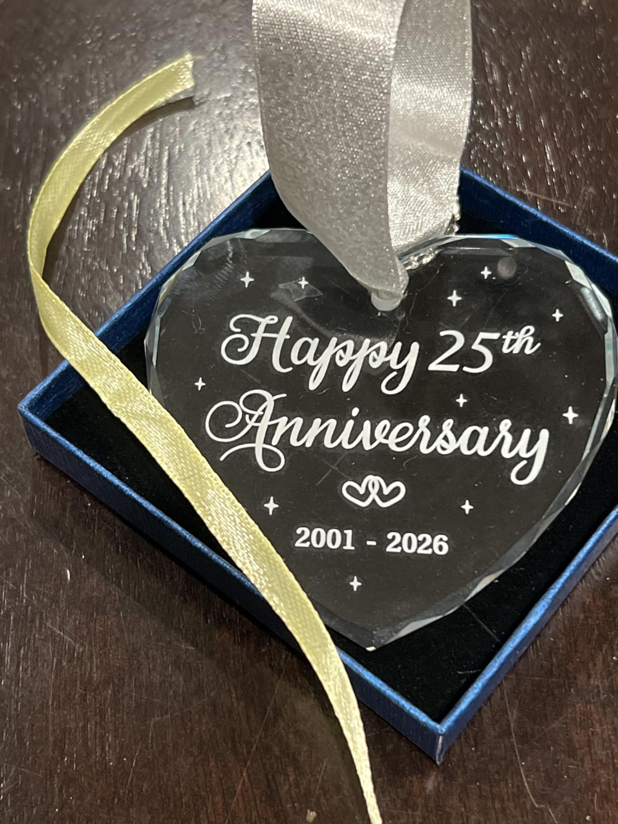 BSQUIELE 25th Anniversary Ornament - Gift for 25th Anniversary - Silver Anniversary - 25th Wedding Ornament - 25 Year of Marriage Gifts for Couple customer photo 1