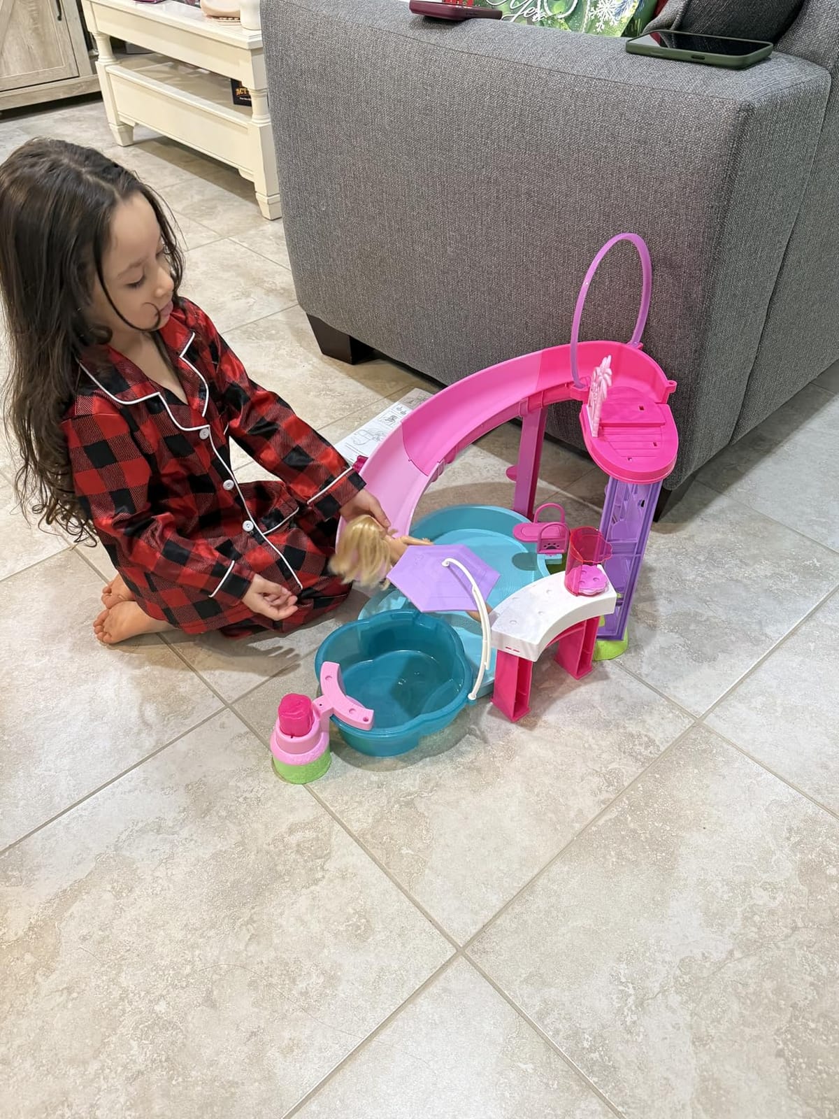 Barbie Dream Pool Playset with 6 Play Areas, Including Slide & Bubbling Hot Tub, Plus 20+ Accessories Like Pet, Floaties & More customer photo 2