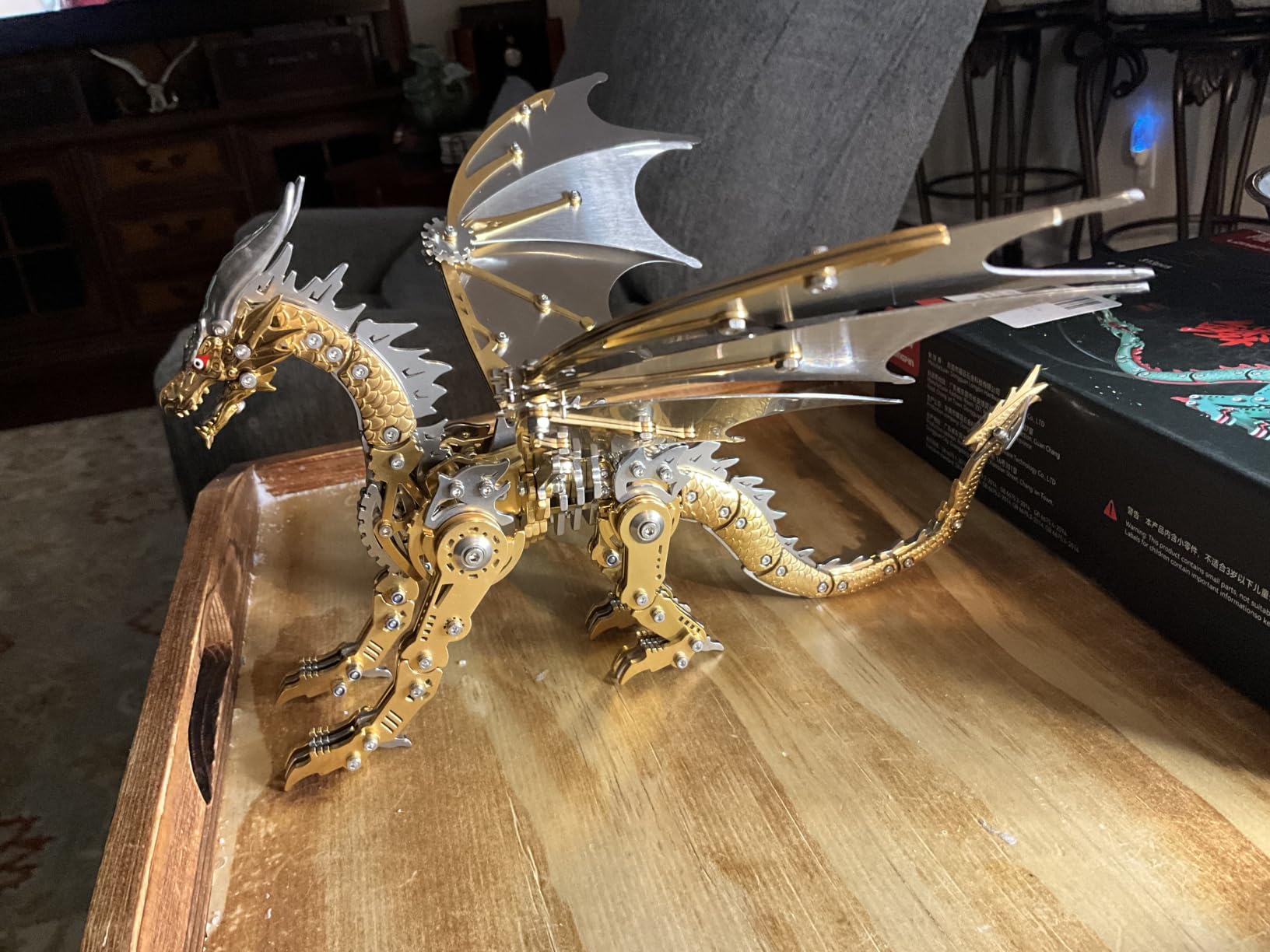 3D Metal Puzzles for Adults, Mechanical Bee Insect Model Kit | DIY steampunk bionics wasp sculpture. Challenging steel metal model kits. Unique desktop decor gift for men and adults customer photo 2