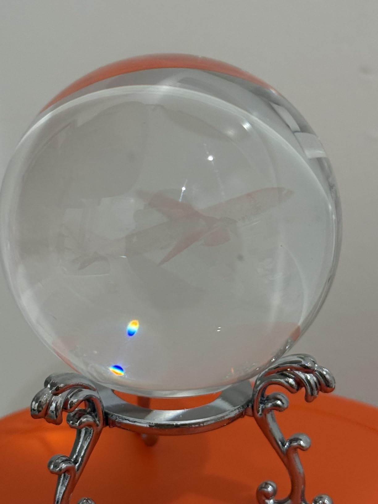 60mm 3D Airplane Crystal Ball With Stand Pilot Gifts - Laser Engraved Glass Sphere Decorative Paperweight customer photo 1