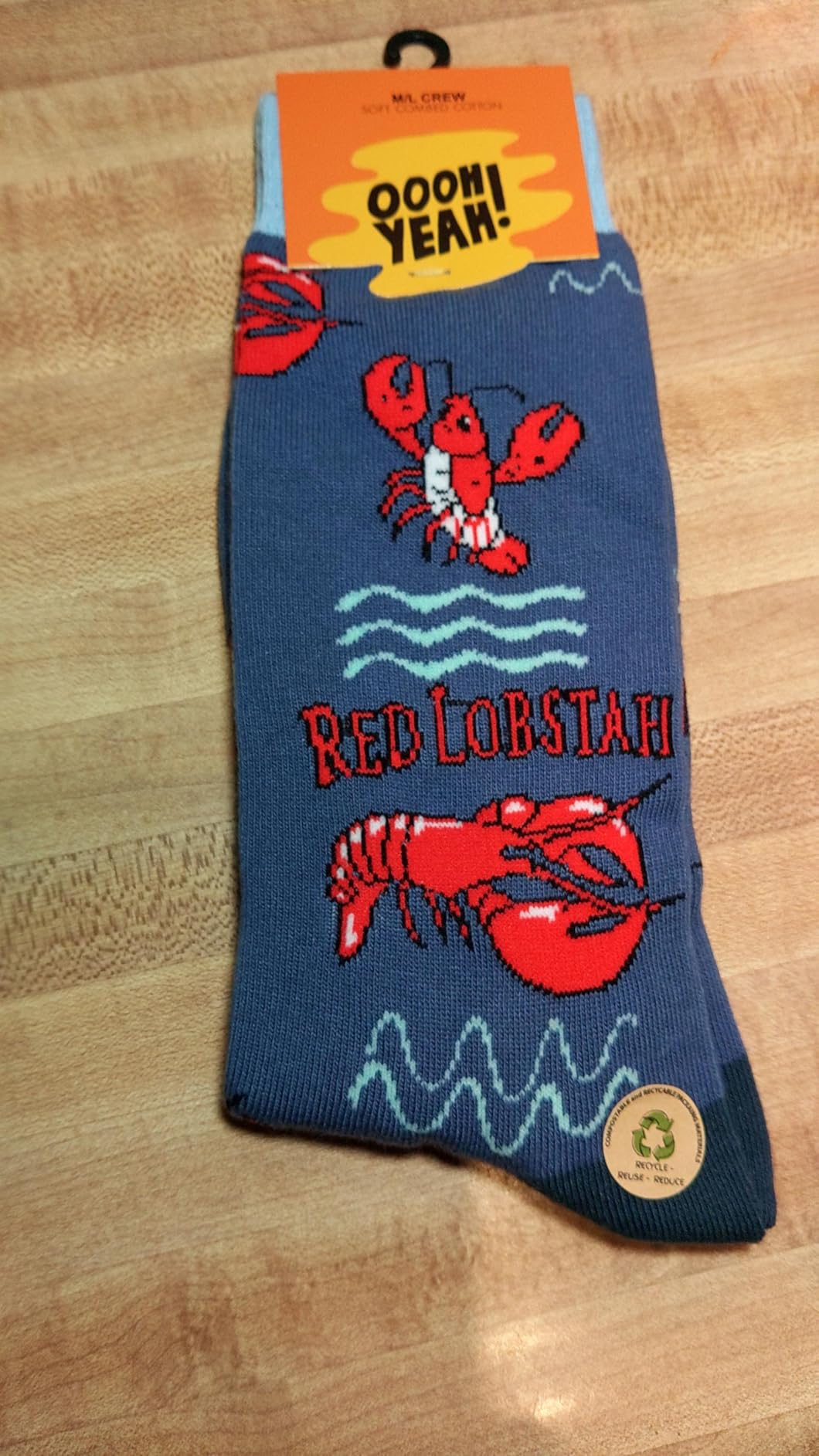 ooohyeah Mens' Novelty Aquatic Theme Crew Socks, Funny Crazy Ocean Dress Socks Gift, Fit Men's Shoe Size 8-13 customer photo 1