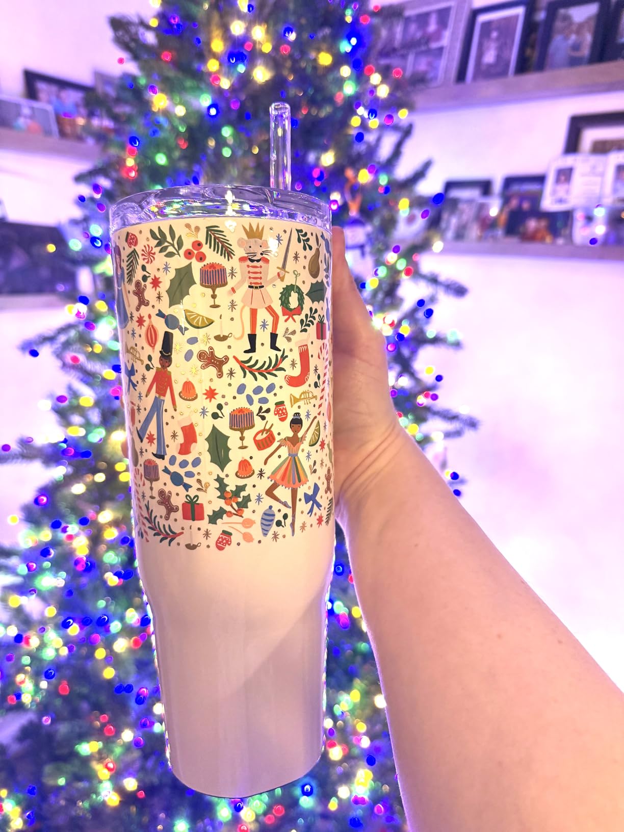 Corkcicle x Rifle Paper Co. Cruiser Insulated Tumbler with Handle & Straw - Keeps Drinks Cold 20 Hours - BPA-Free - Gift for Mom - Great for Mother's Day or Christmas - 40 oz - Peacock Blue customer photo 1