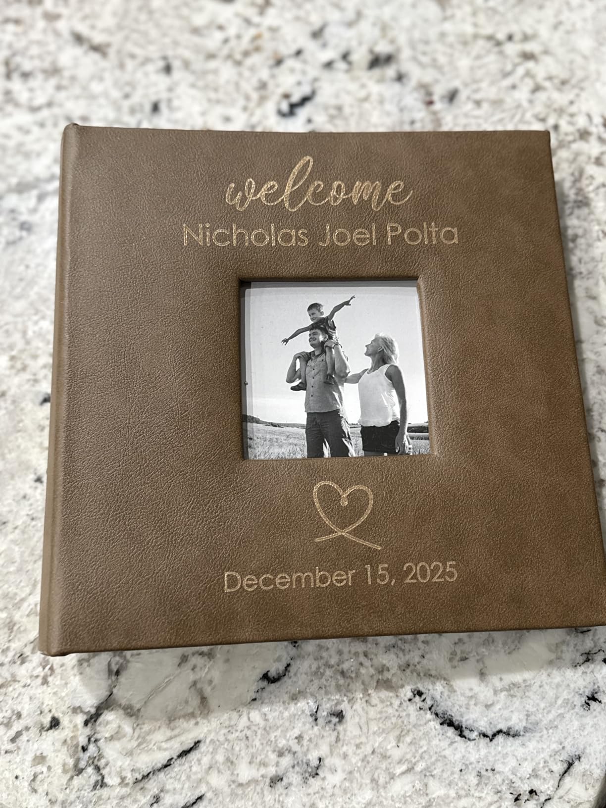 Personalized Engagement Photo Album, Holds 200 4x6 Photos, Engraved Our Engagement Leatherette Picture Album, Engagement Gifts For Couples customer photo 1