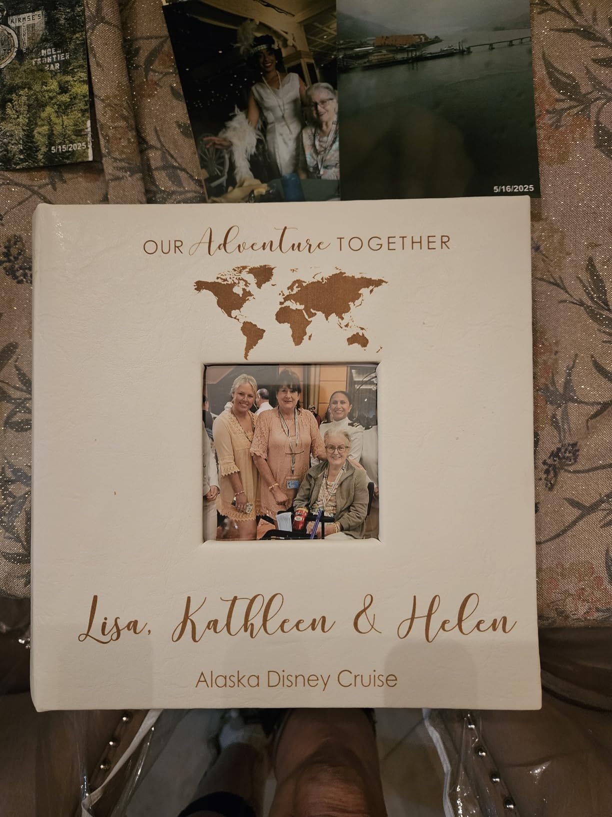 Personalized Engagement Photo Album, Holds 200 4x6 Photos, Engraved Our Engagement Leatherette Picture Album, Engagement Gifts For Couples customer photo 2