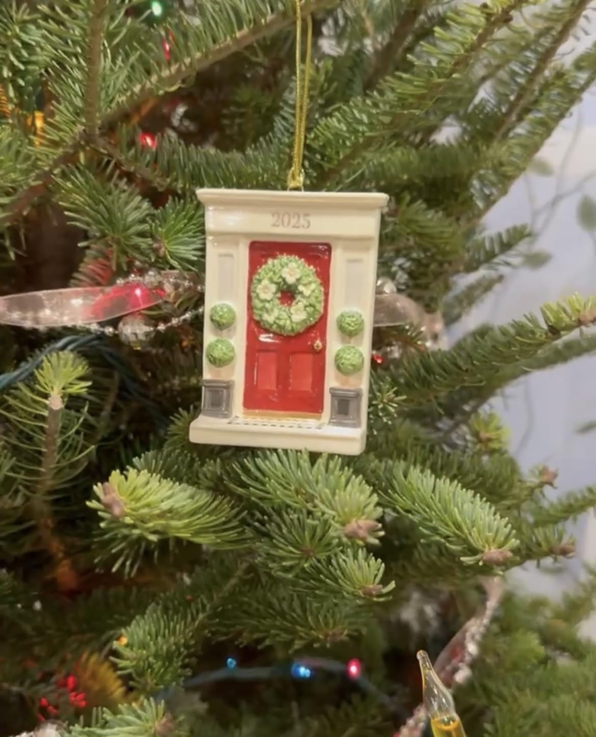 Lenox 2025 Disney Tinker Bell Sledding Christmas Hanging Ornament | porcelain with gold accents | hanging cord included | collectible gift for Disney and Peter Pan fans customer photo 1