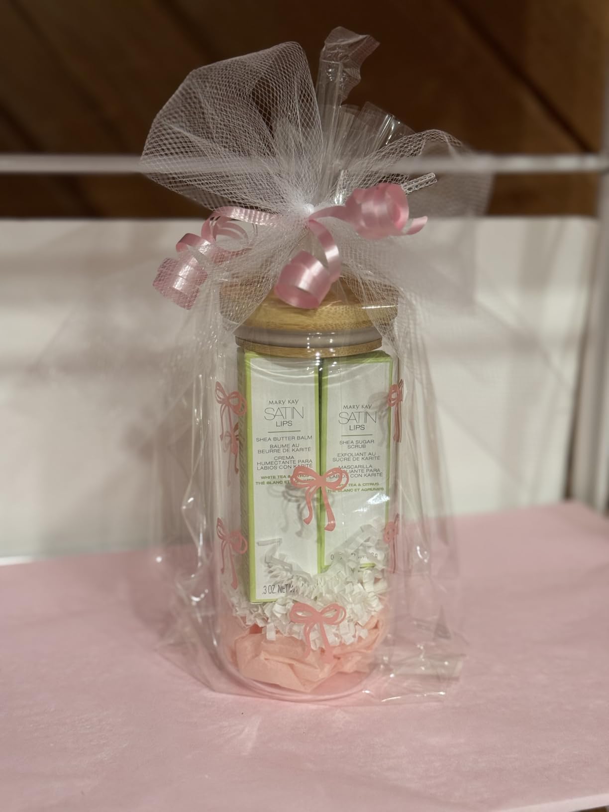 Coquette Cute Pink Bow Glass Cups with Lids and Straws customer photo 2