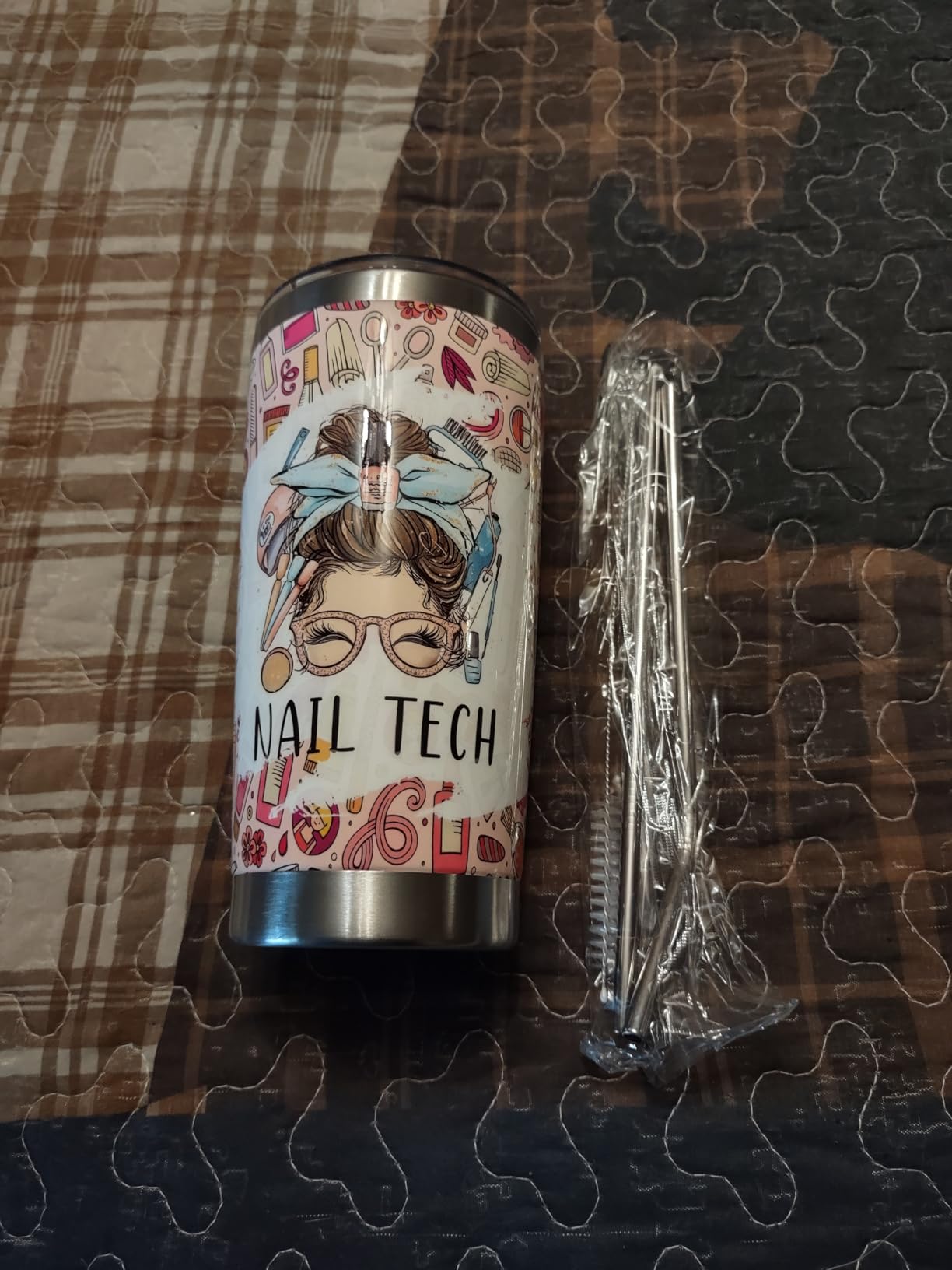 20oz Insulated Tumbler Nail Tech Gift (Nail Tech Definition) | Cosmetologist Beauty Salon Gift, Nail Tech Gift, Stainless Steel Insulated Tumbler customer photo 1