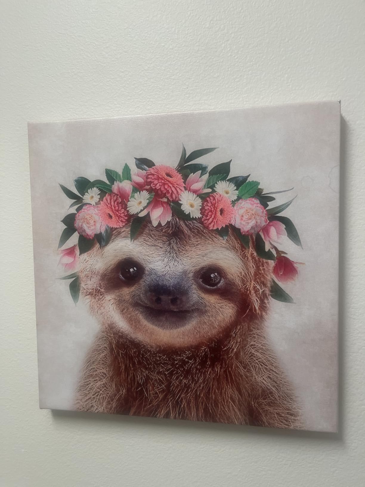 Lovely Koala Portrait Canvas Wall Art Cute Koala Bear with Floral Garland Poster Painting Retro Animal Pictures Prints Artwork for Kid's Room Bedroom Nursery Wall Decor Housewarming Gift 12