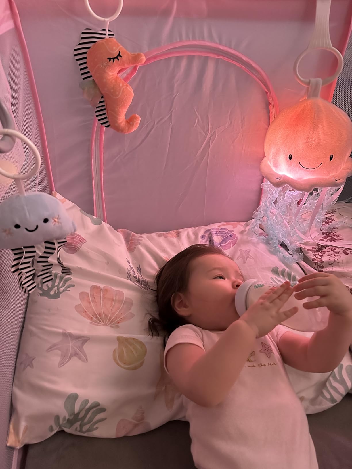 Cuddle Barn - Jellyfish Bubbles | Soft Jelly Fish Plush Toy | Hanging Loop | Gentle Color Changing Lights | Plays Ocean Melodies with Volume Control - 18 Inches customer photo 2