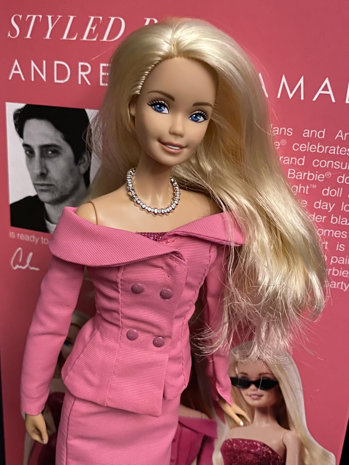 Barbie Signature Styled by Andrew Mukamal Collectible Doll | 3 day-to-night looks in 1 outfit, 2 shoes + sunglasses + necklace + handbag, doll stand + COA customer photo 2