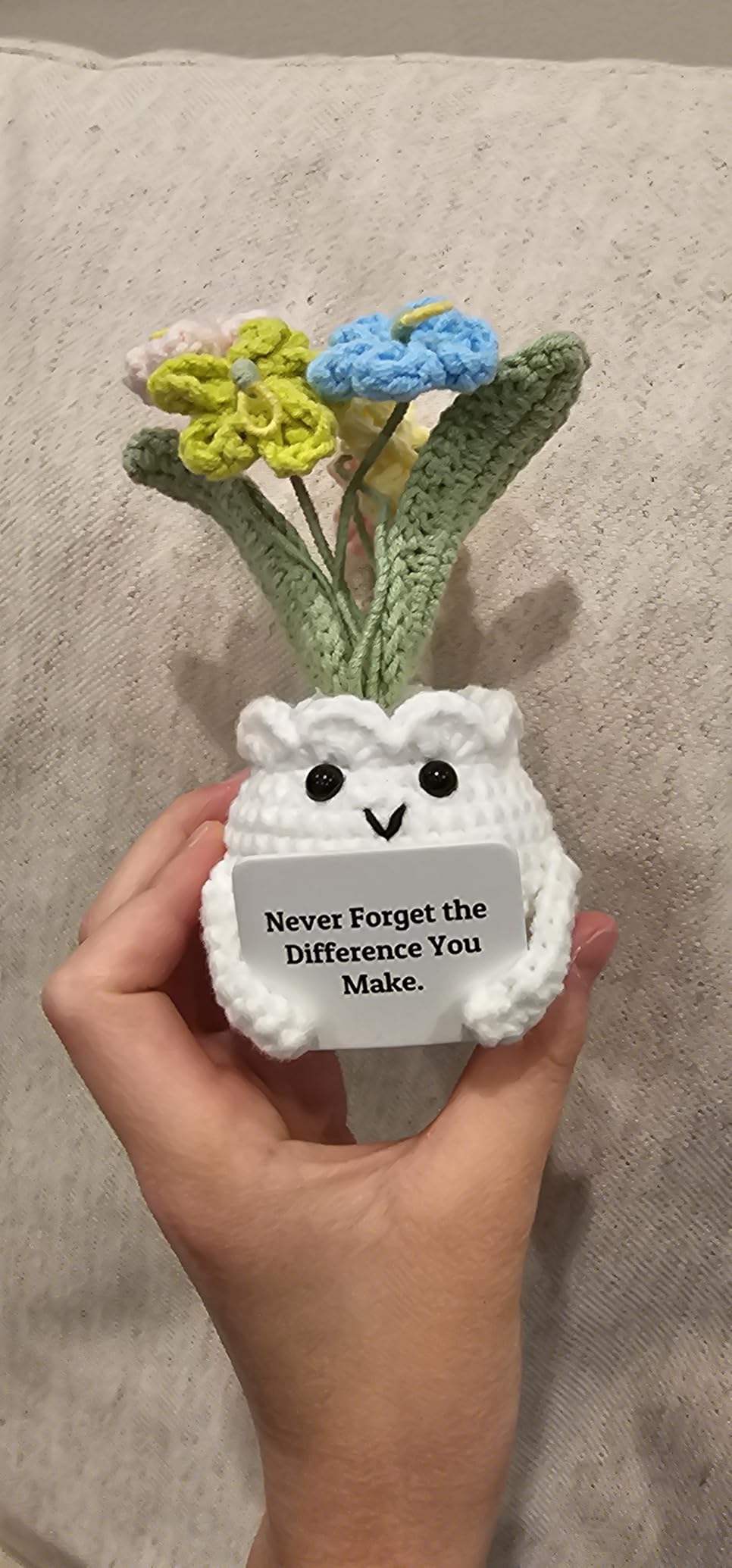 YOOJEE Forget-Me-Not Crochet Flower Potted Plant Gift customer photo 2