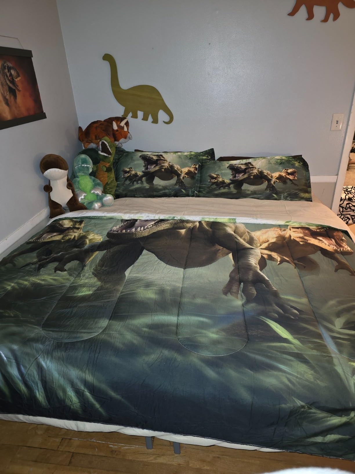 Kids Adults 3D Animal Comforter Set Queen, Soft Wildlife Lion Red Rose Print Bedding Set Theme Design Animal Print Bedding Set for Kids Youth Adults, Modern Brown Lion Quilt Cover Decor Room customer photo 2