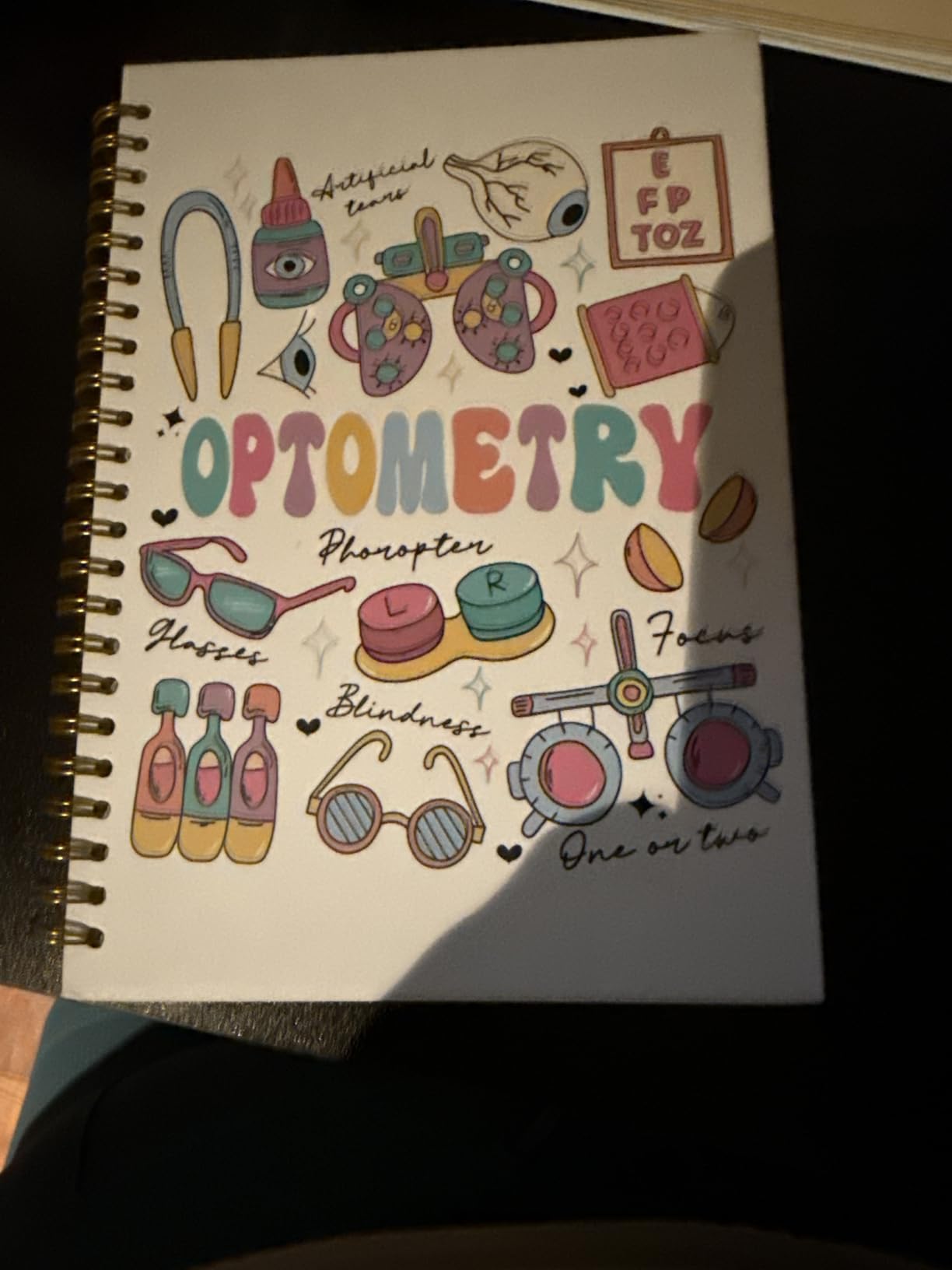 Optometry Doctor Nurse Spiral Notebook, Ophthalmology Gifts Journaling Notebooks, Eye Optometrist Gifts Journal for Writing, Eye Optician Gifts Notebooks for Note Taking, 5.5x8.3 Inch customer photo 1