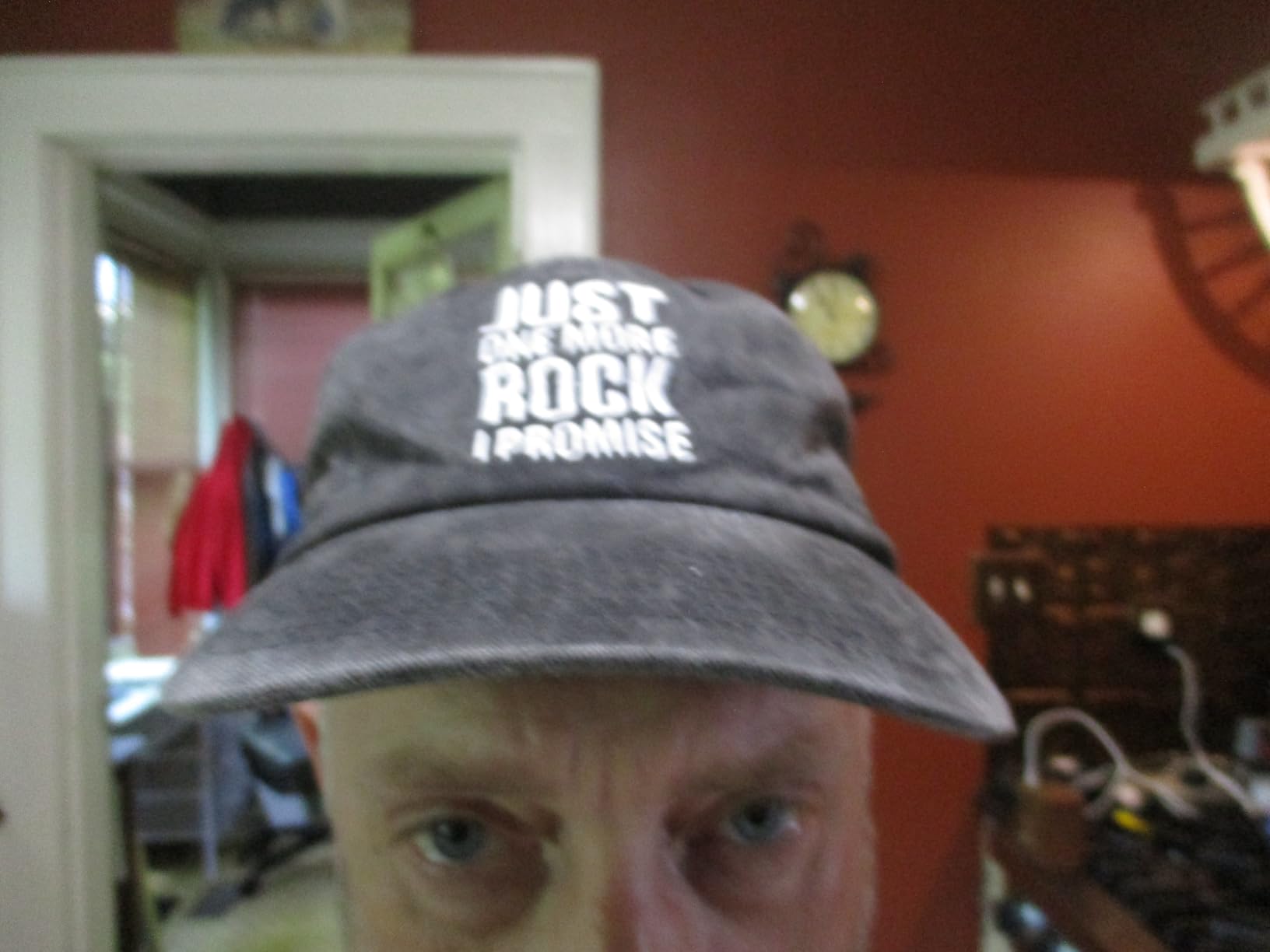 Rock Collector Gifts, Geology Gifts, Adjustable Embroidered Hat | Rock collector gifts for geology lovers: embroidered quote, washed cotton comfort, curved brim, and an adjustable buckle customer photo 1