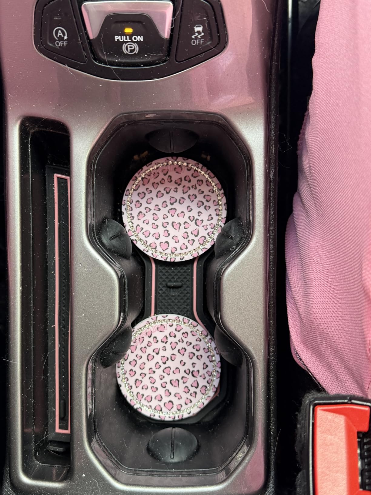 Car Cup Holder Coaster, 2PCS Silicone Car Cup Holder Insert Leopard Print, 2.75 Universal Non-Slip Cup Holders, Interior Car Accessories for Women and Man (Leopard) customer photo 2