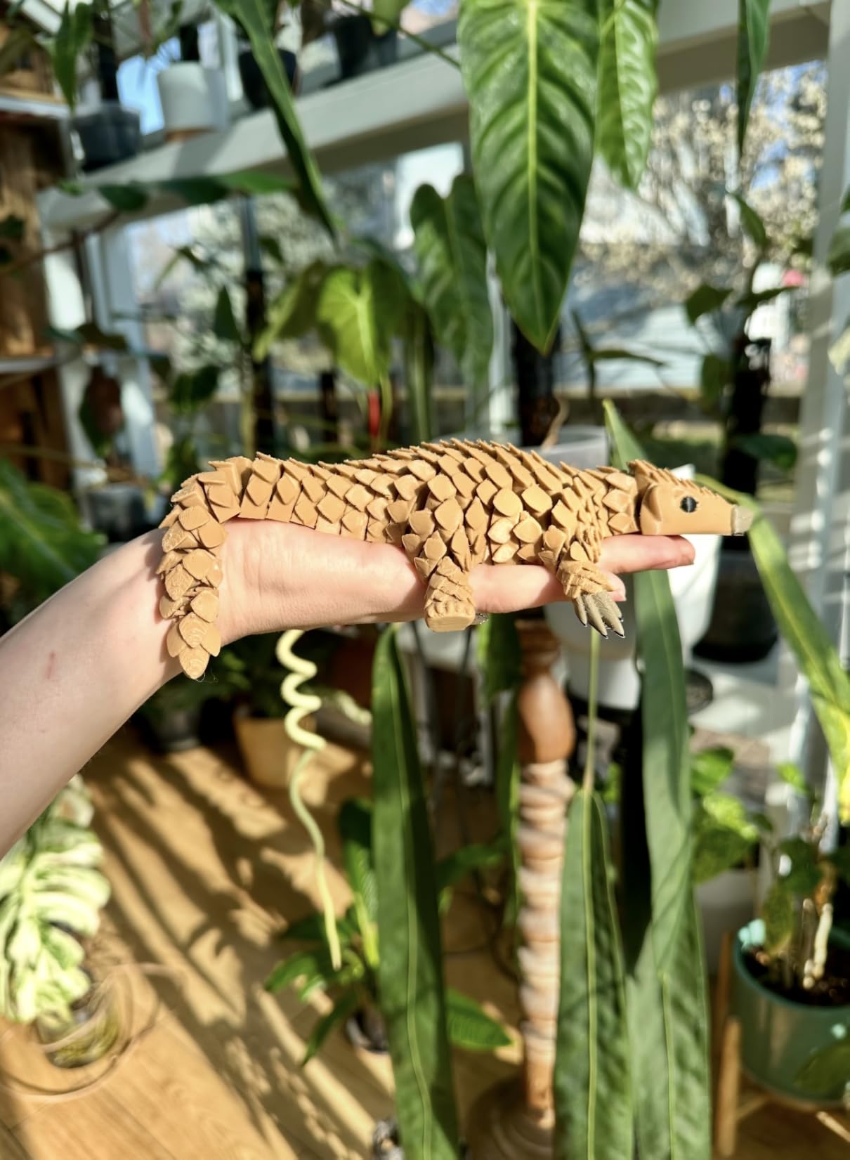 Skunk Prints HyperFlexi Pangolin, 3D Printed Flexible TPU Rubber Articulated Figure, Durable Sensory Fidget, Tactile Desk Accessory, Collectible Display Figure customer photo 1