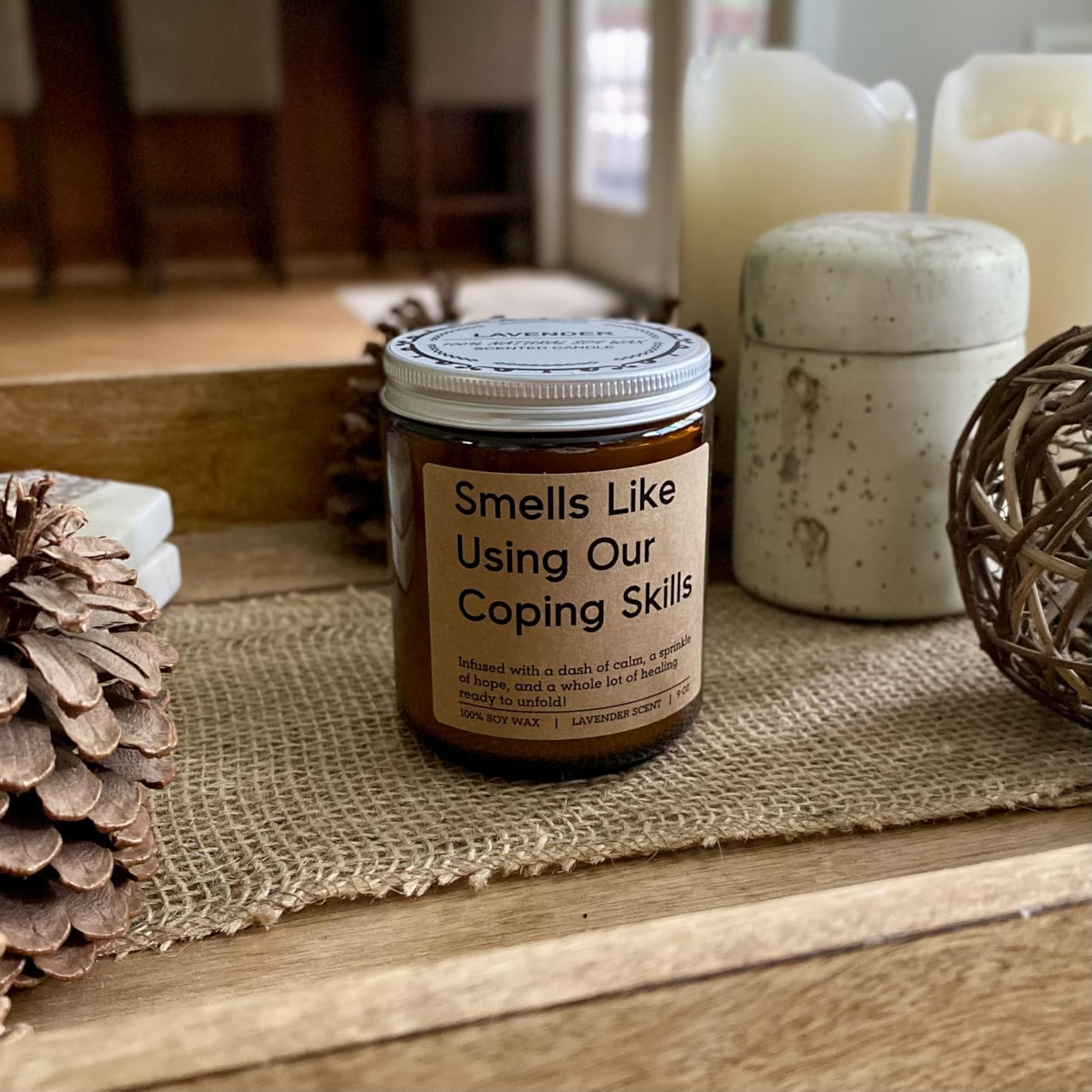 LEADO Funny Coping Skills Candle customer photo 1