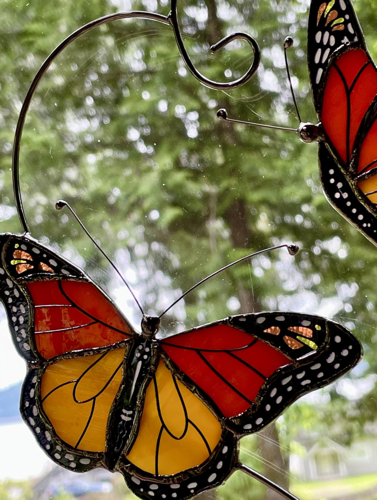 Monarch Butterfly Suncatcher Stained Glass Window Hanging - Real Handmade Sun Catcher Indoor Window, Decorations in Garden Decor, Ornament for Mother Grandma customer photo 1