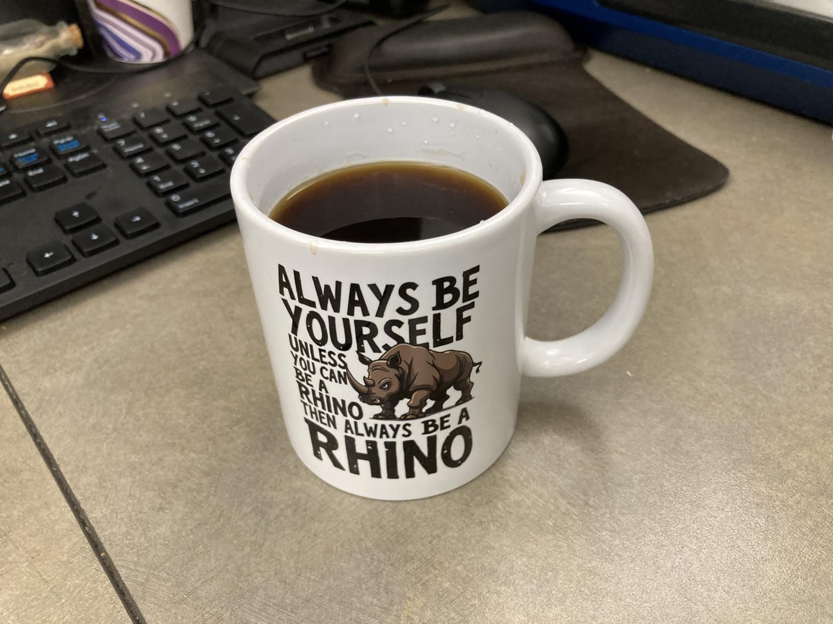 Panvola Always Be Yourself Unless You Can Be A Rhino Then Mug 11oz White | Rhinoceros Lover Zoology Zoologist Gifts Ceramic Mug Novelty Drinkware customer photo 1