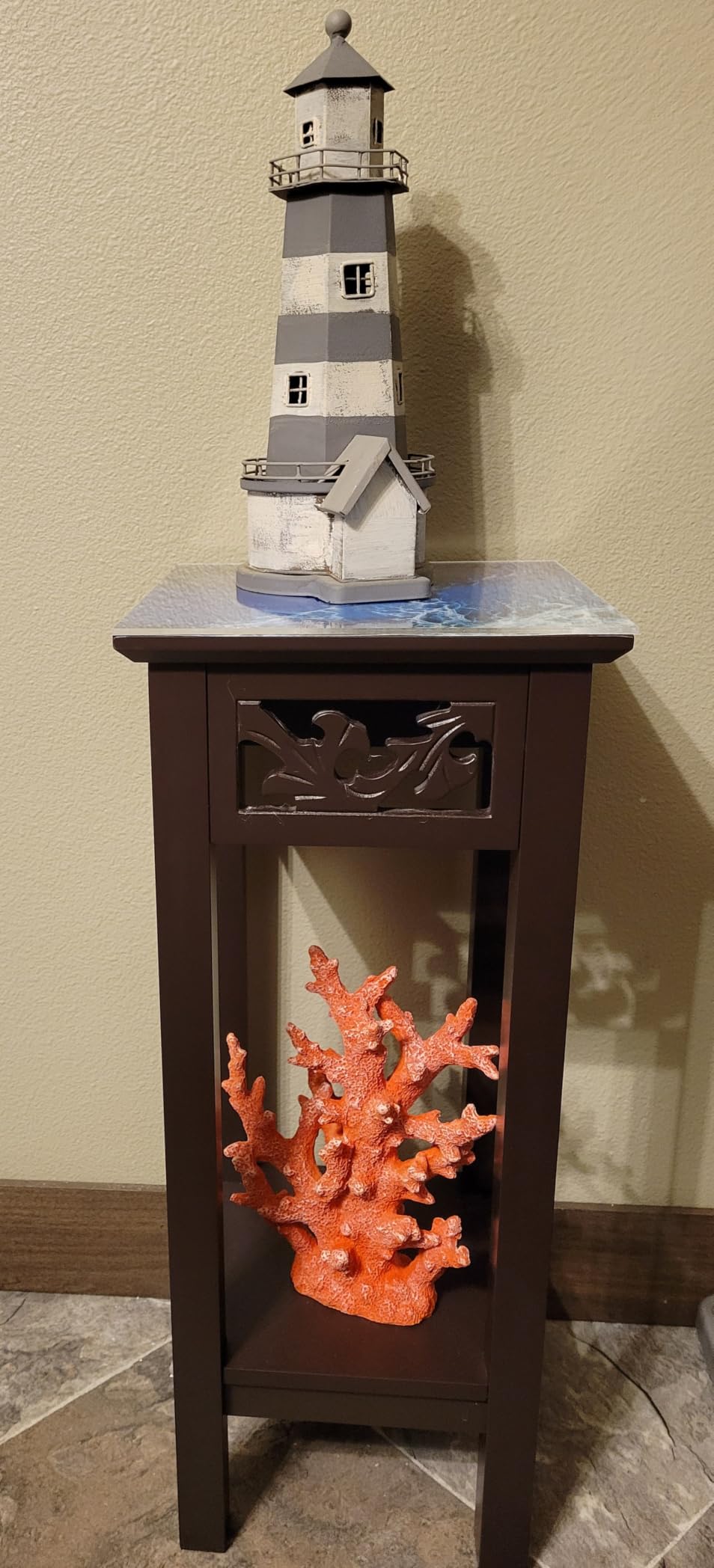 Etlemonde Coastal Beach Coral Reef Statue Home Decor | Perfect for home, desk, bathroom, or shelf. Nautial resin sculpture, great gift for ocean lovers. customer photo 2