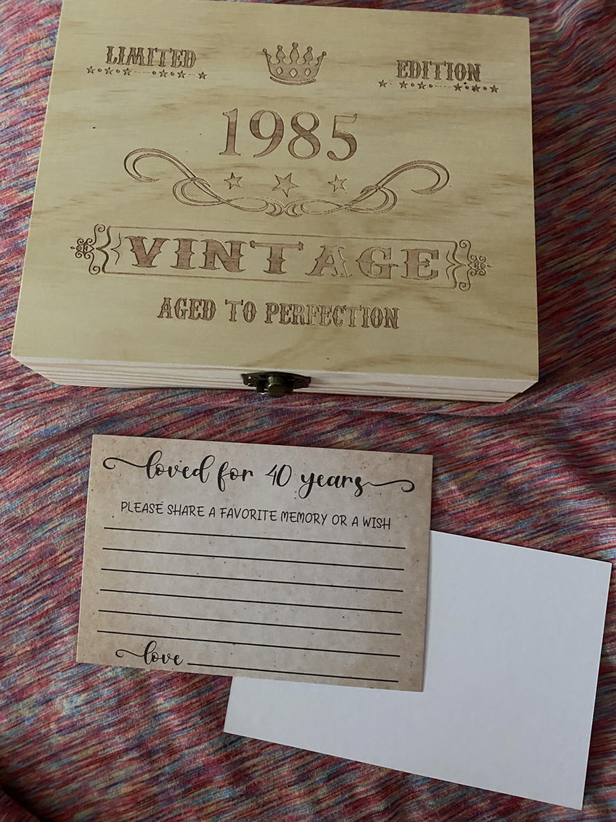 30th Birthday Party Share a Memory Set, 1996 Birthday Gifts, Wooden Share A Memory Box with Memory Sign and 50 Pcs Memory Cards customer photo 1