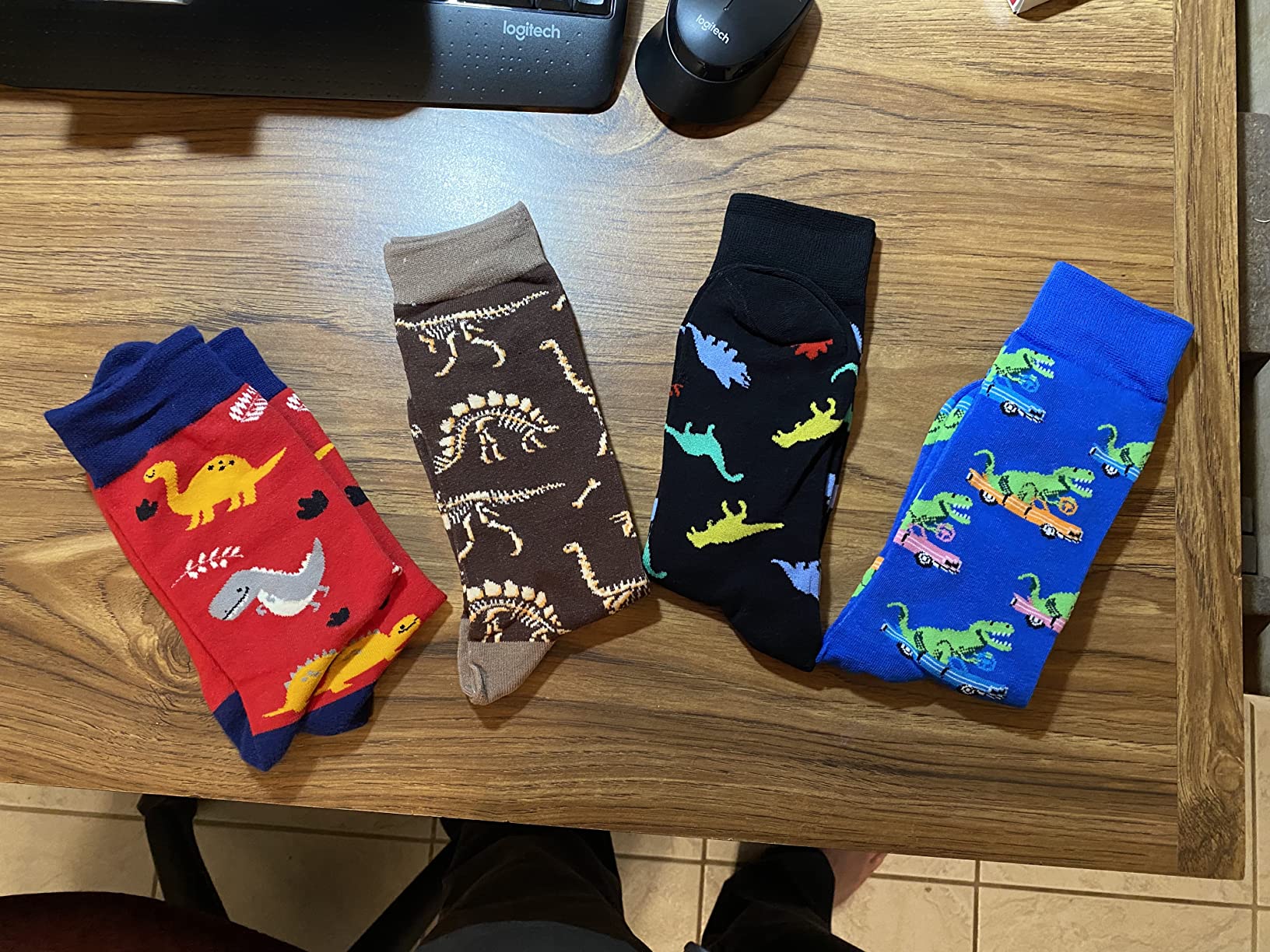 Men's 5 Packs Fun Crazy Animal Cotton Casual Crew Socks customer photo 1