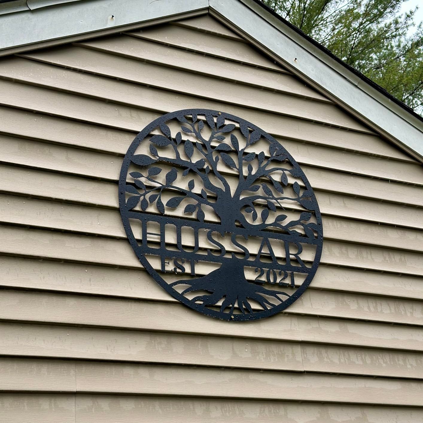 Personalized Tree of Life Metal Wall Art, Custom Family Tree Wall Decor, Split Letter Monogram, Custom Metal Signs Indoor or Outdoor, Large Metal Tree Home Decor, Housewarming Gift customer photo 1