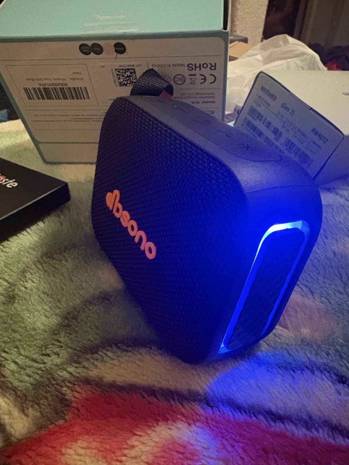 Portable Bluetooth Speaker Line-in Support: IPX5 Waterproof, Black | Up to 24H Playtime, HD Sound, TWS Pairing, LED Light, Outdoor Speaker for Beach, Pool, Travel, School Supplies for Adult Teen customer photo 2