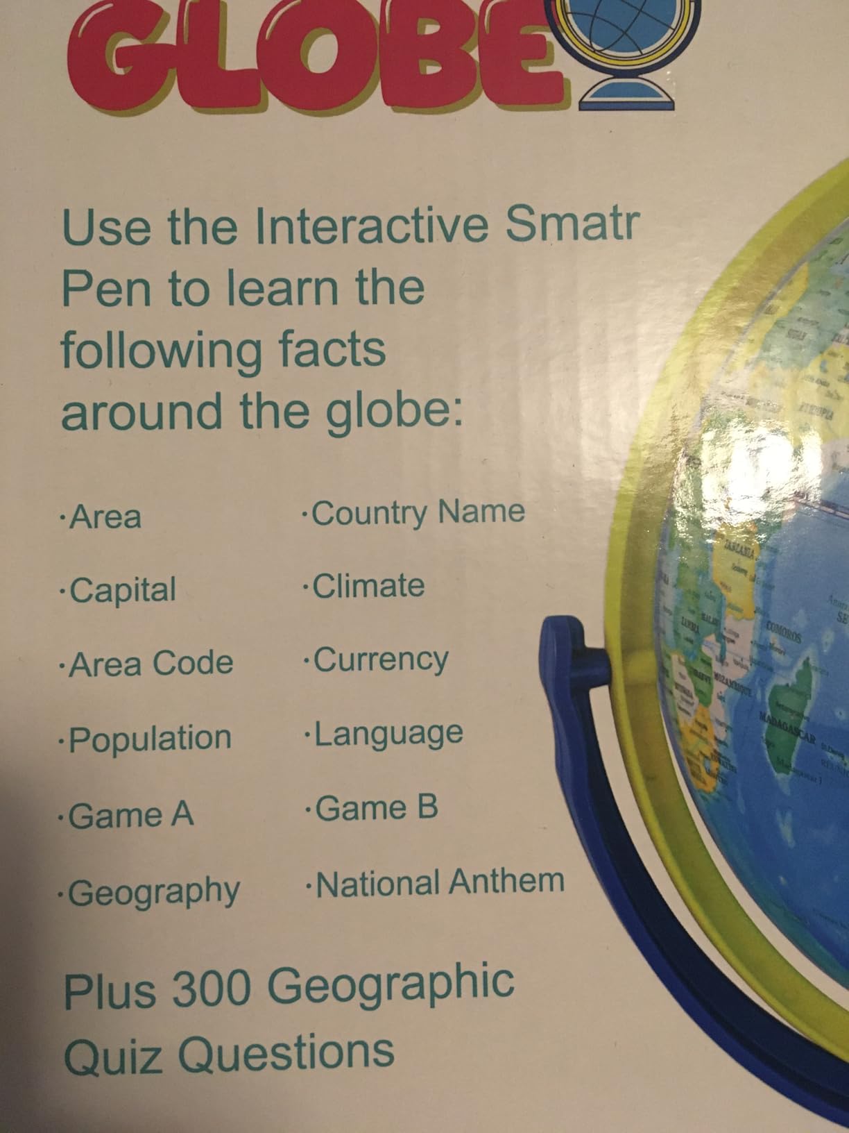 Interactive Globe for Children Ages 6-12, Educational Toys Smart Pen | 300+ Geography Quiz Games | Learning Earth World Globe for Kids Ages 6+ Classroom, Home, Birthday Gift Idea customer photo 1