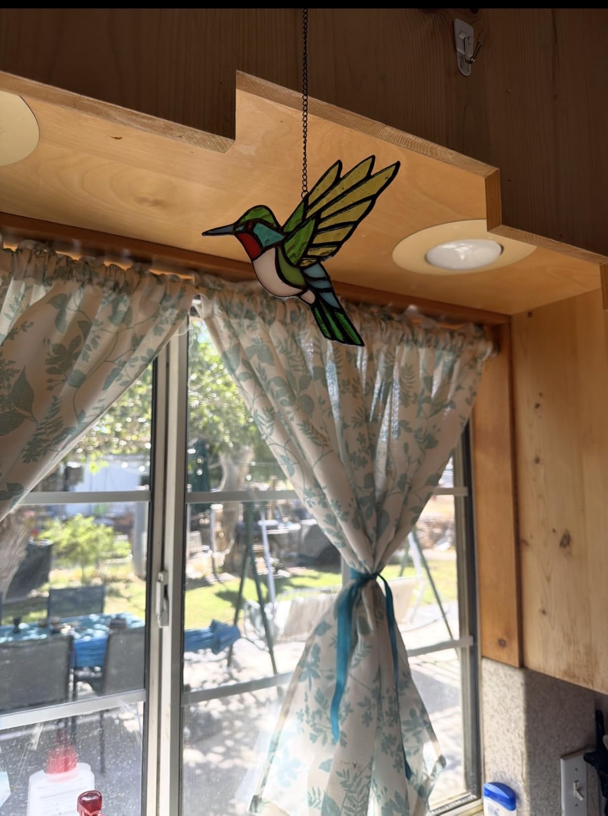 2 Pcs Hummingbird Stained Glass Window Hanging Suncatchers,Gifts for Women | Handmade Copper Foil Art,Birthday Anniversary Gift For Mom Grandma Wife Mother In Law,Bird Lovers Sun Catcher Decor,6 Inch customer photo 1
